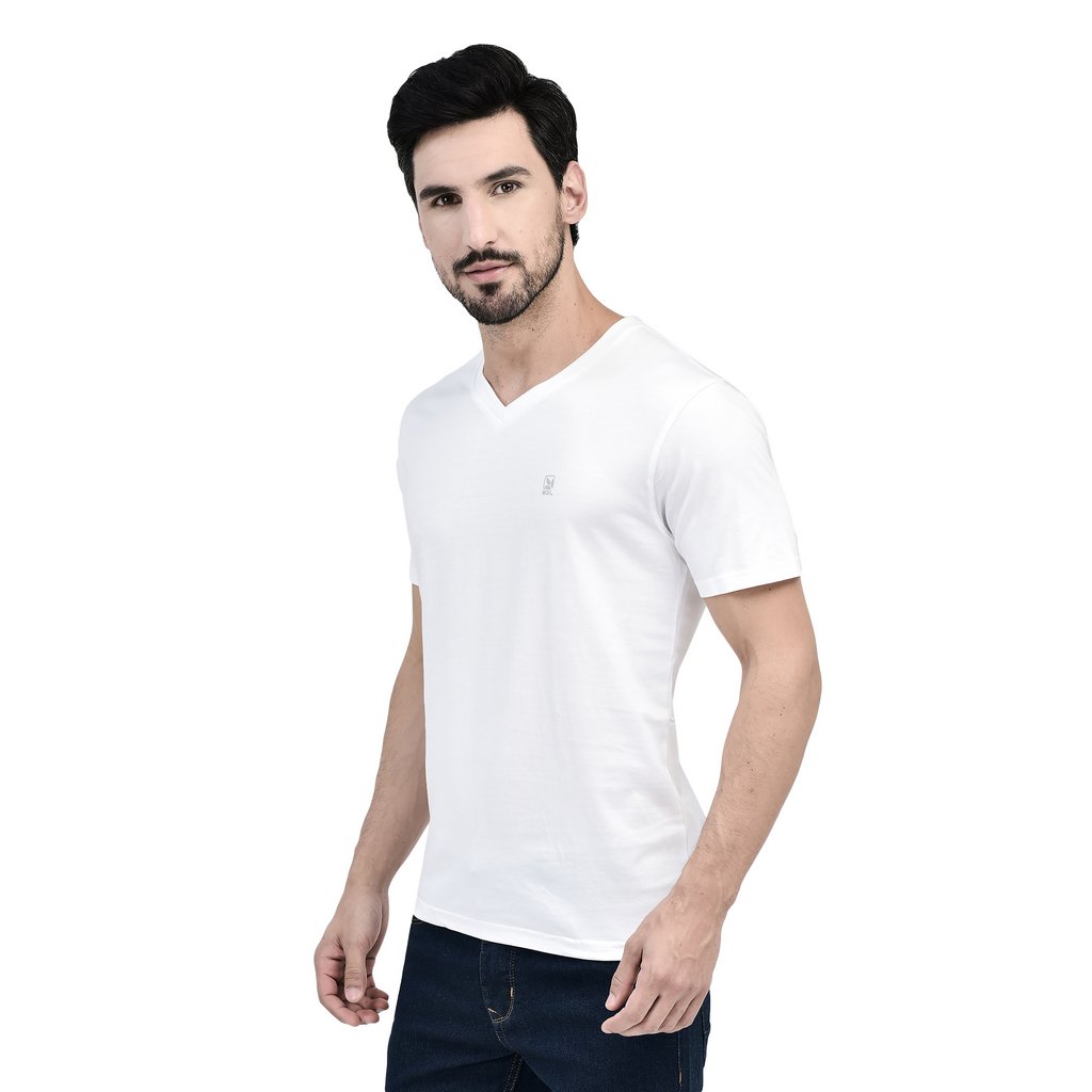 White V-Neck T-shirt for Men