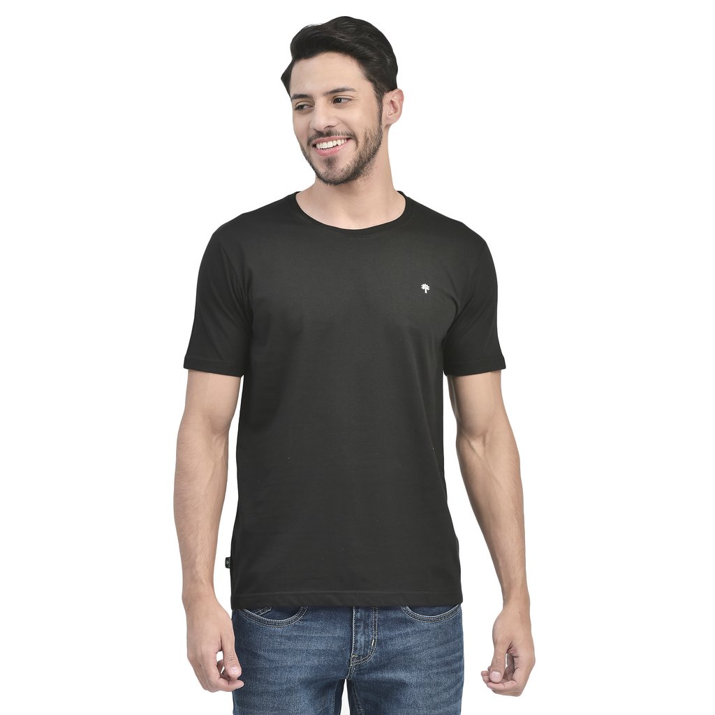 Black Crew Neck T-shirt for Men