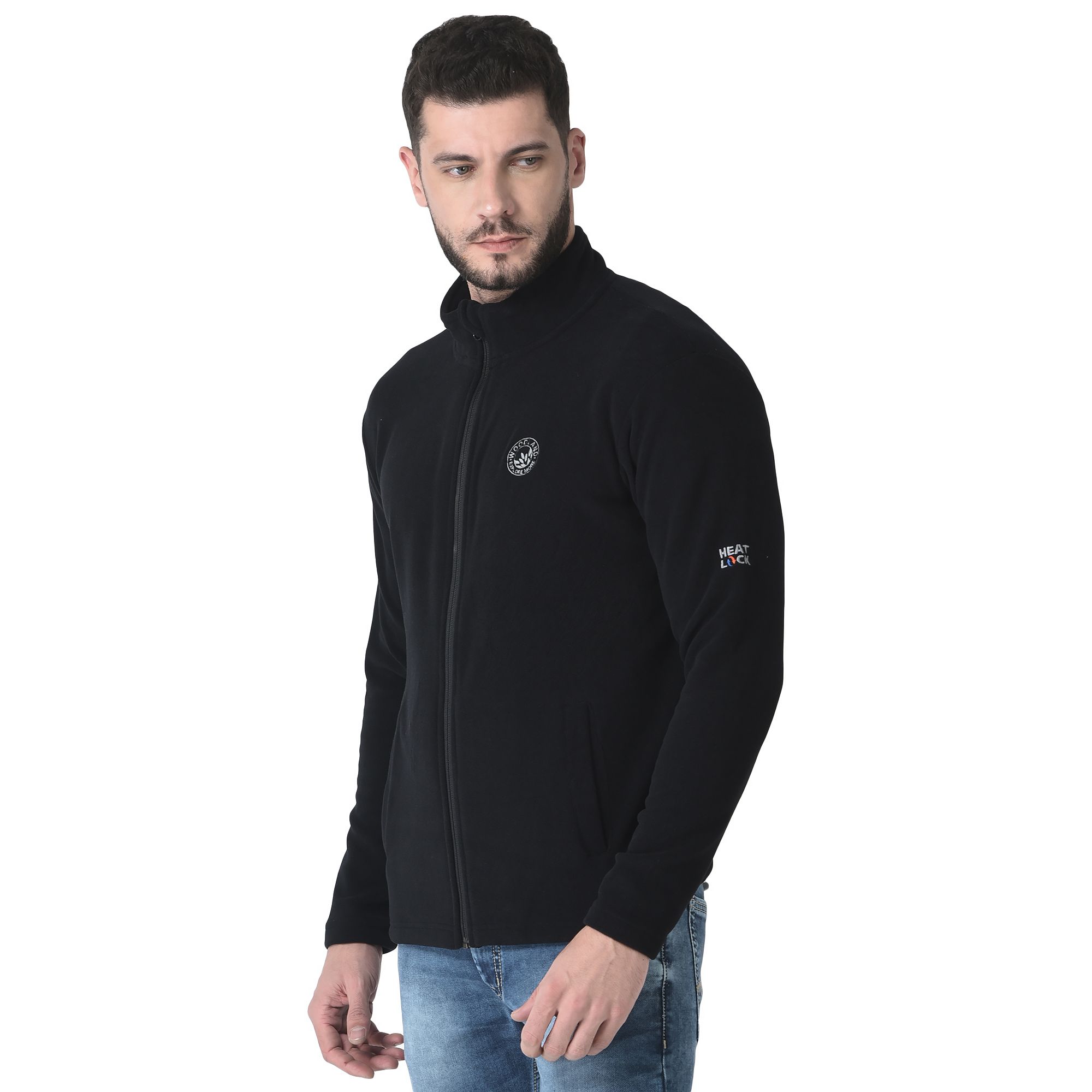 Black Fleece Jacket for Men