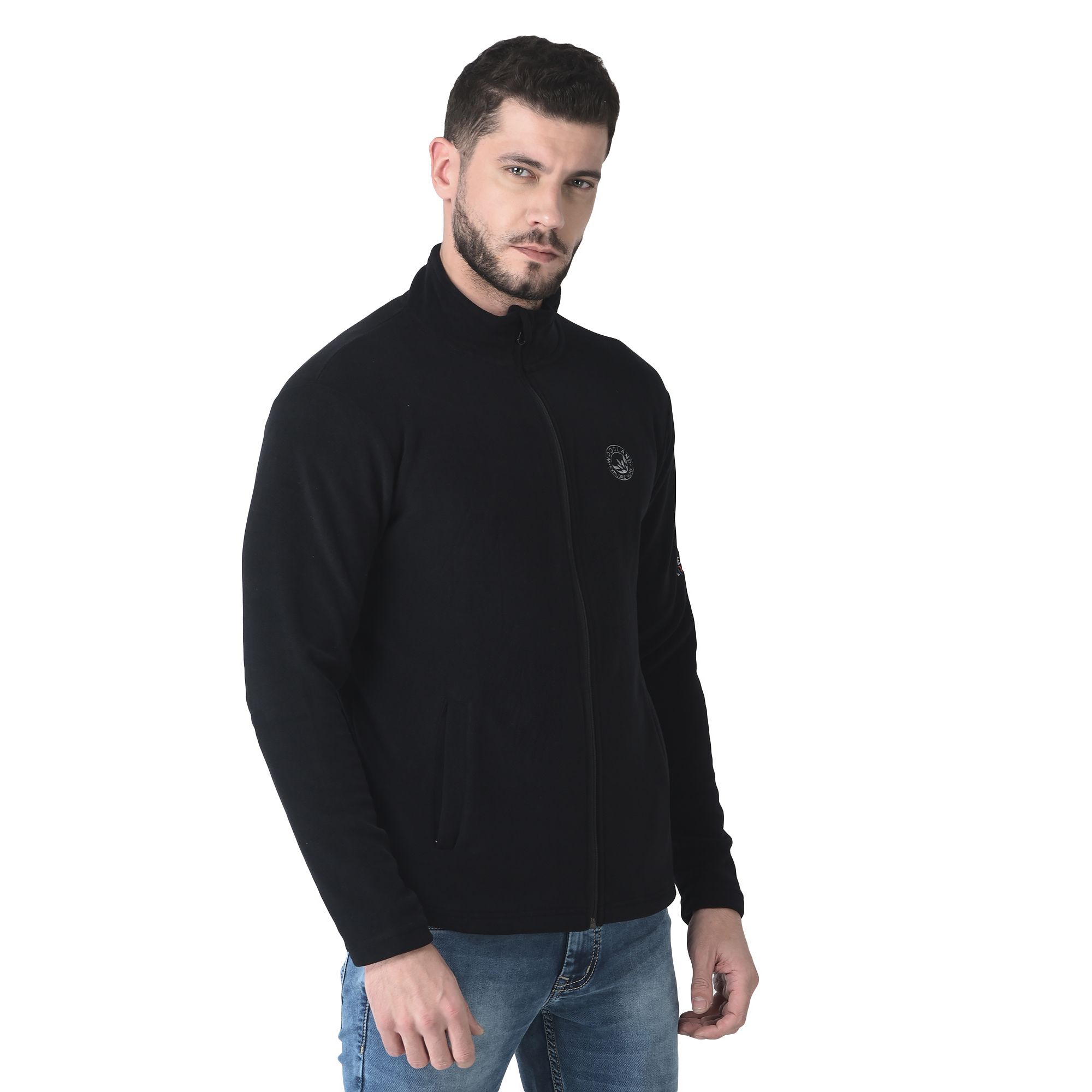 Black Fleece Jacket for Men