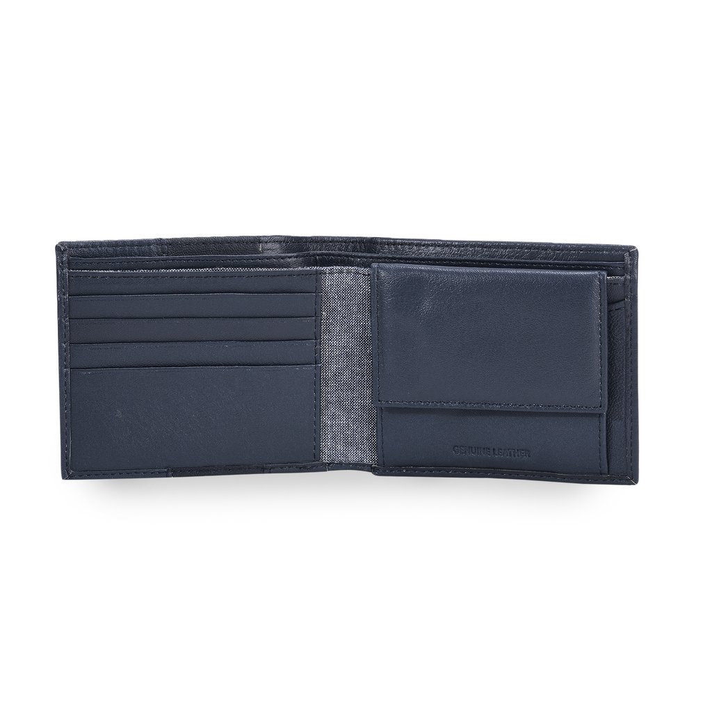 Navy Leather Wallet For Men
