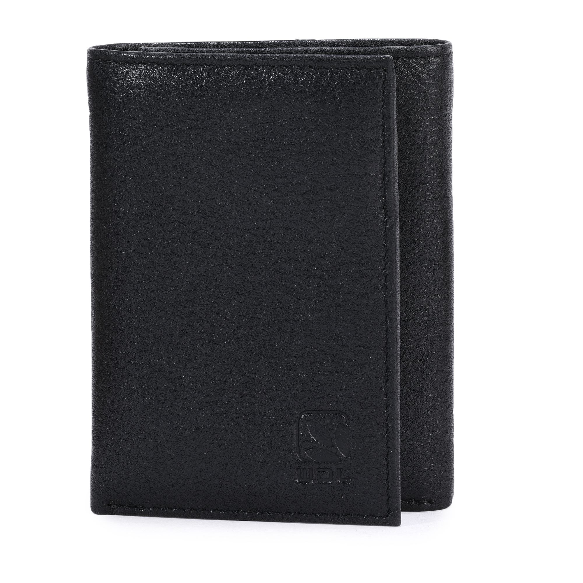 Black trifold wallet for men