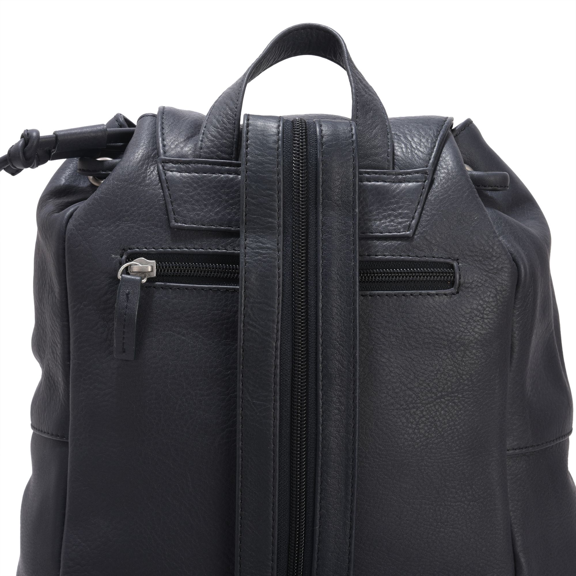 Navy leather backpack for women