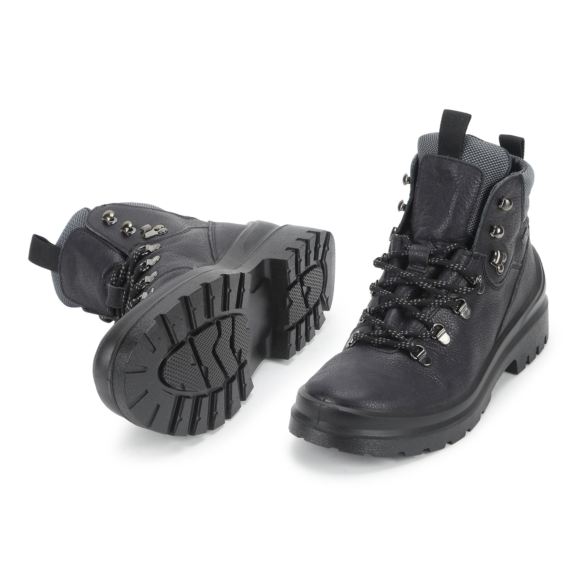 Black woodland boots best sale