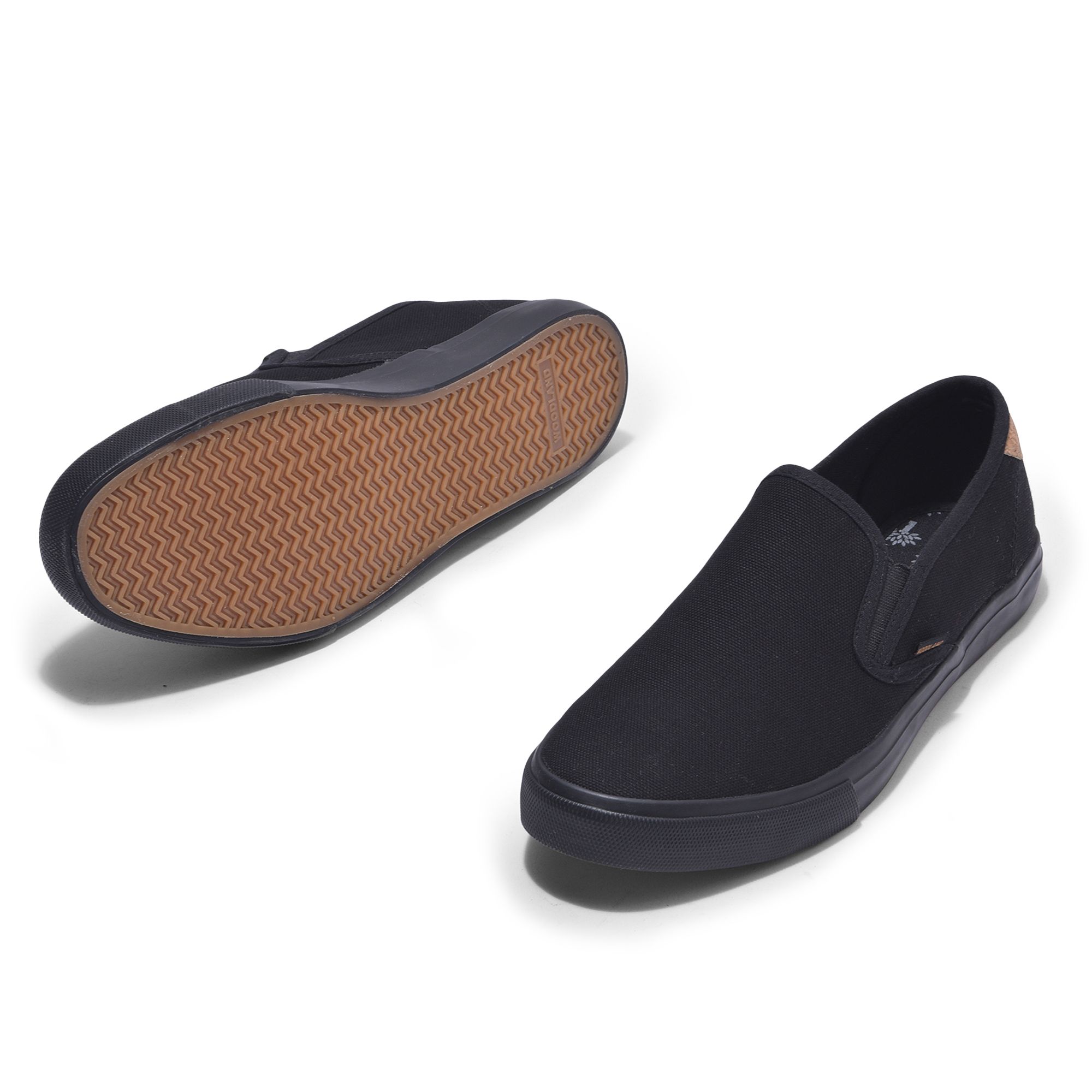 Black Canvas Slip on shoes for men