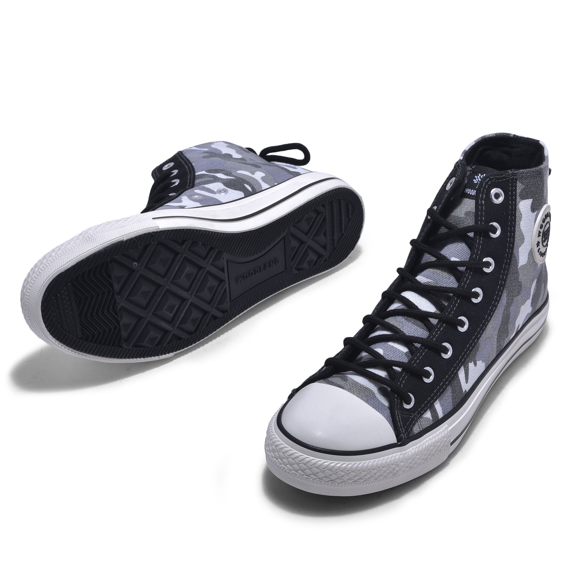 Black Printed High Ankle Sneaker AT7193 – Stylo
