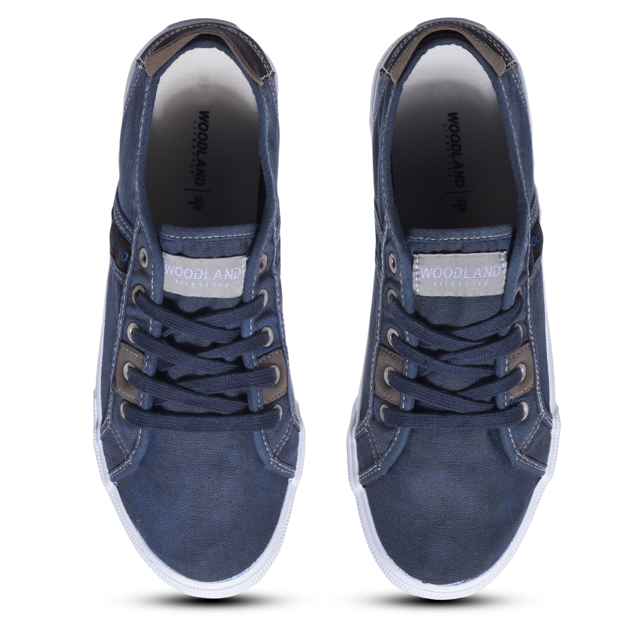 Blue canvas shoe for men