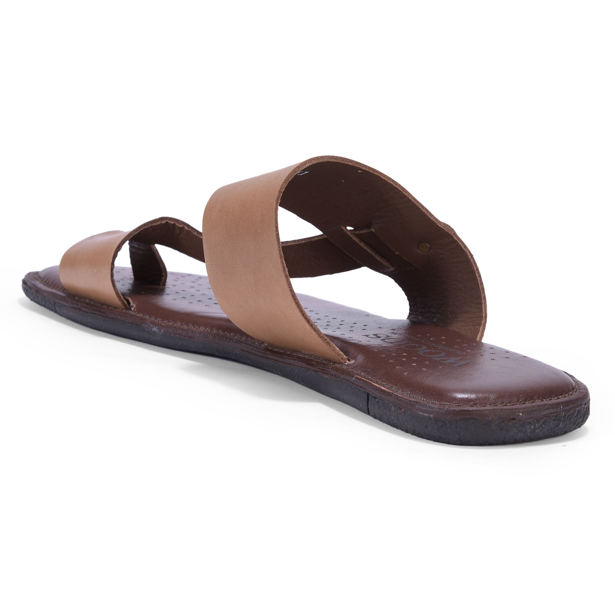 Tan leather slipper for men