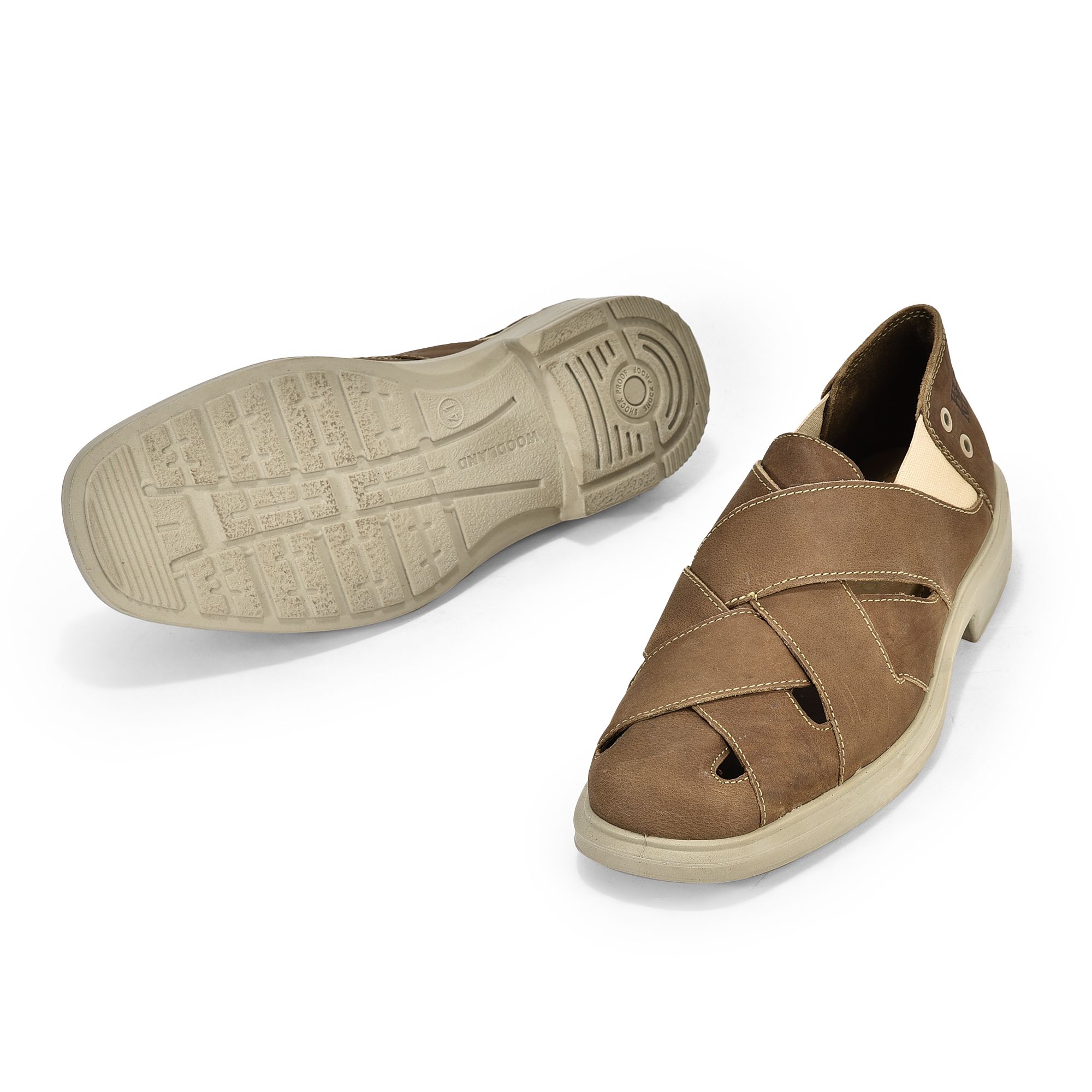 Khaki closed toe sandal for men