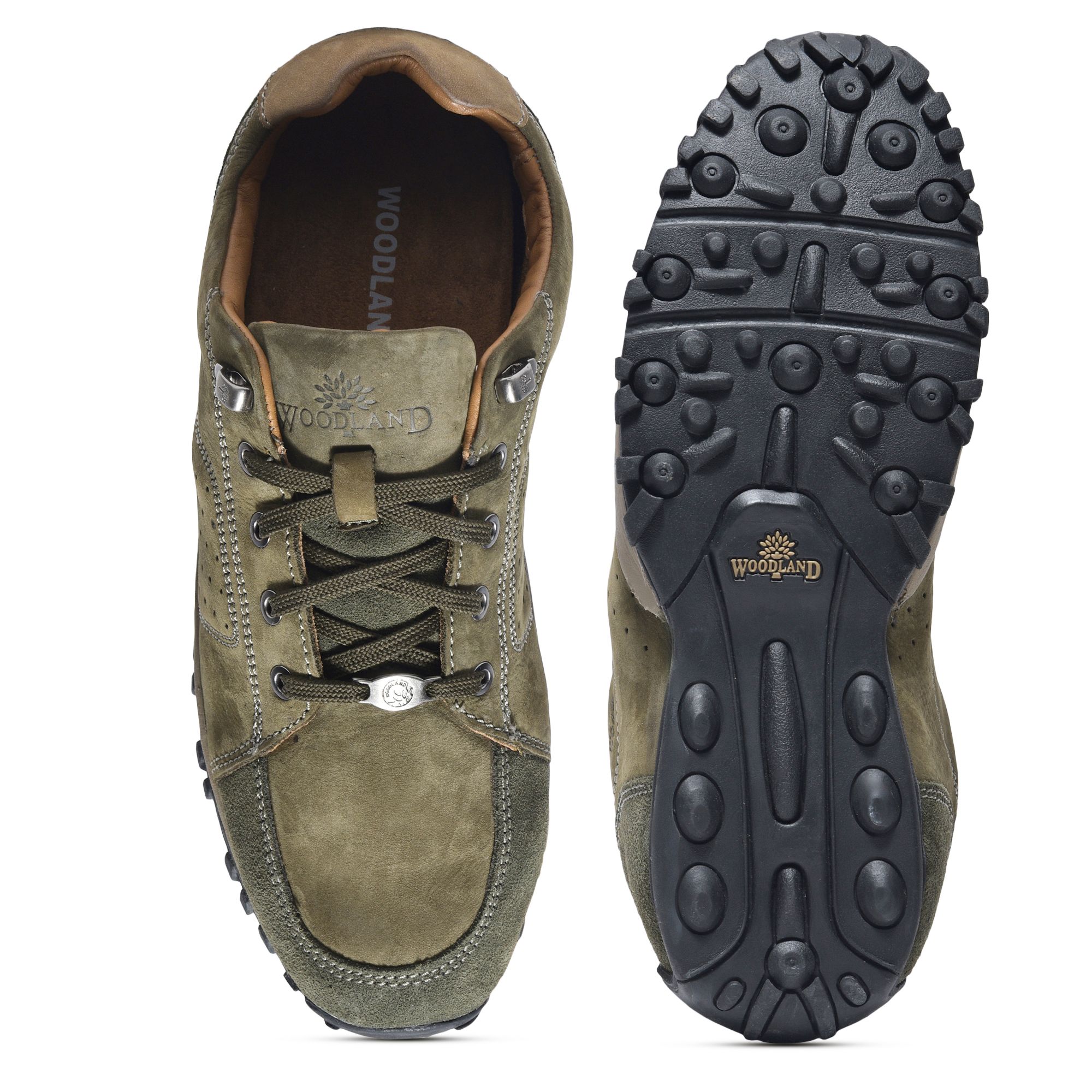 Olive green casual shoes for men