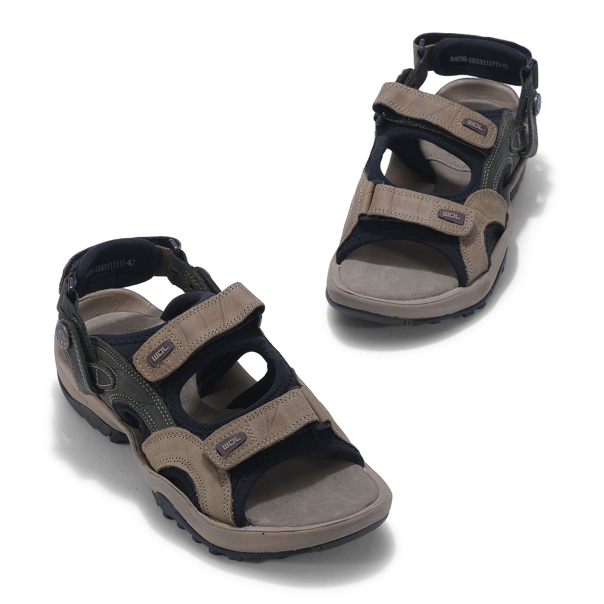 Buy Woodland Men Khaki Solid Leather Sandals - Sandals for Men 994475 |  Myntra