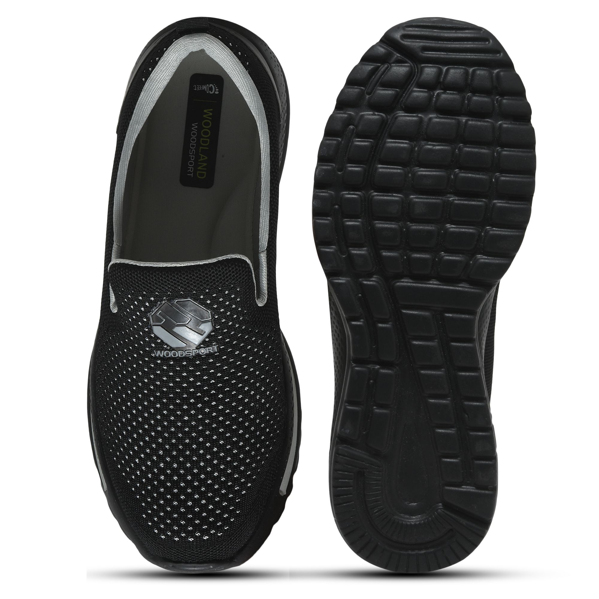 Black/Lgrey Slip Shoe for Men