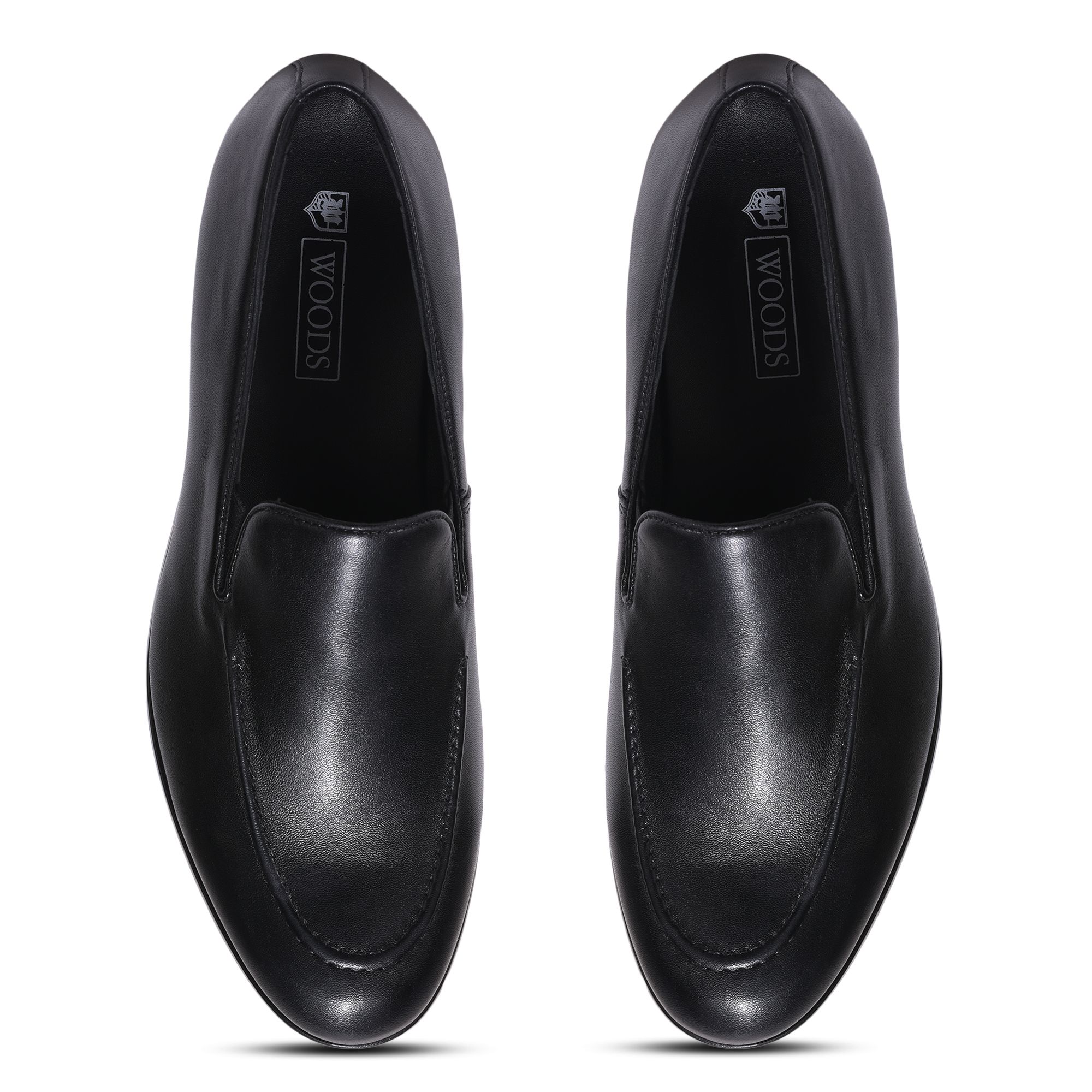 Black formal slip-on shoes for men