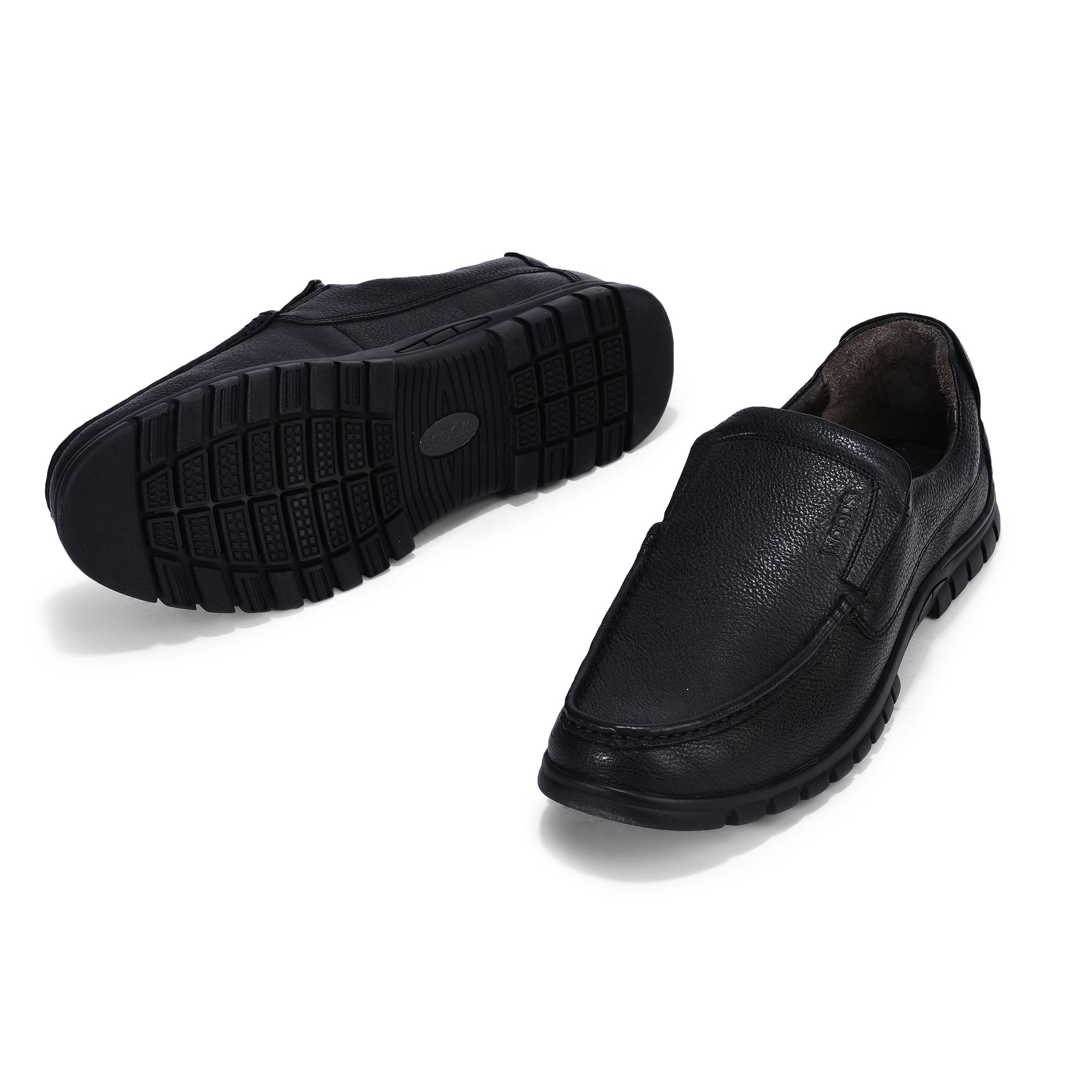 Black slip-on formal shoe