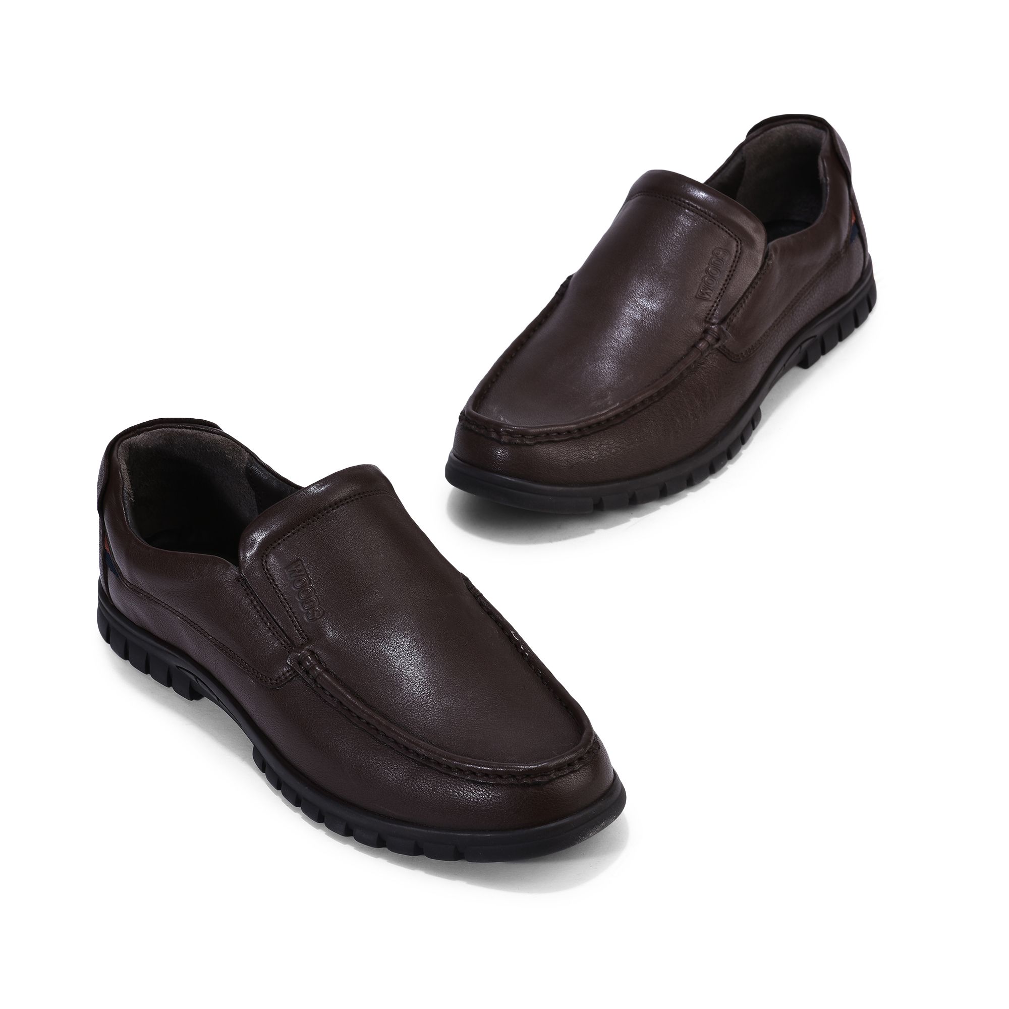 Brown slip-on formal shoe