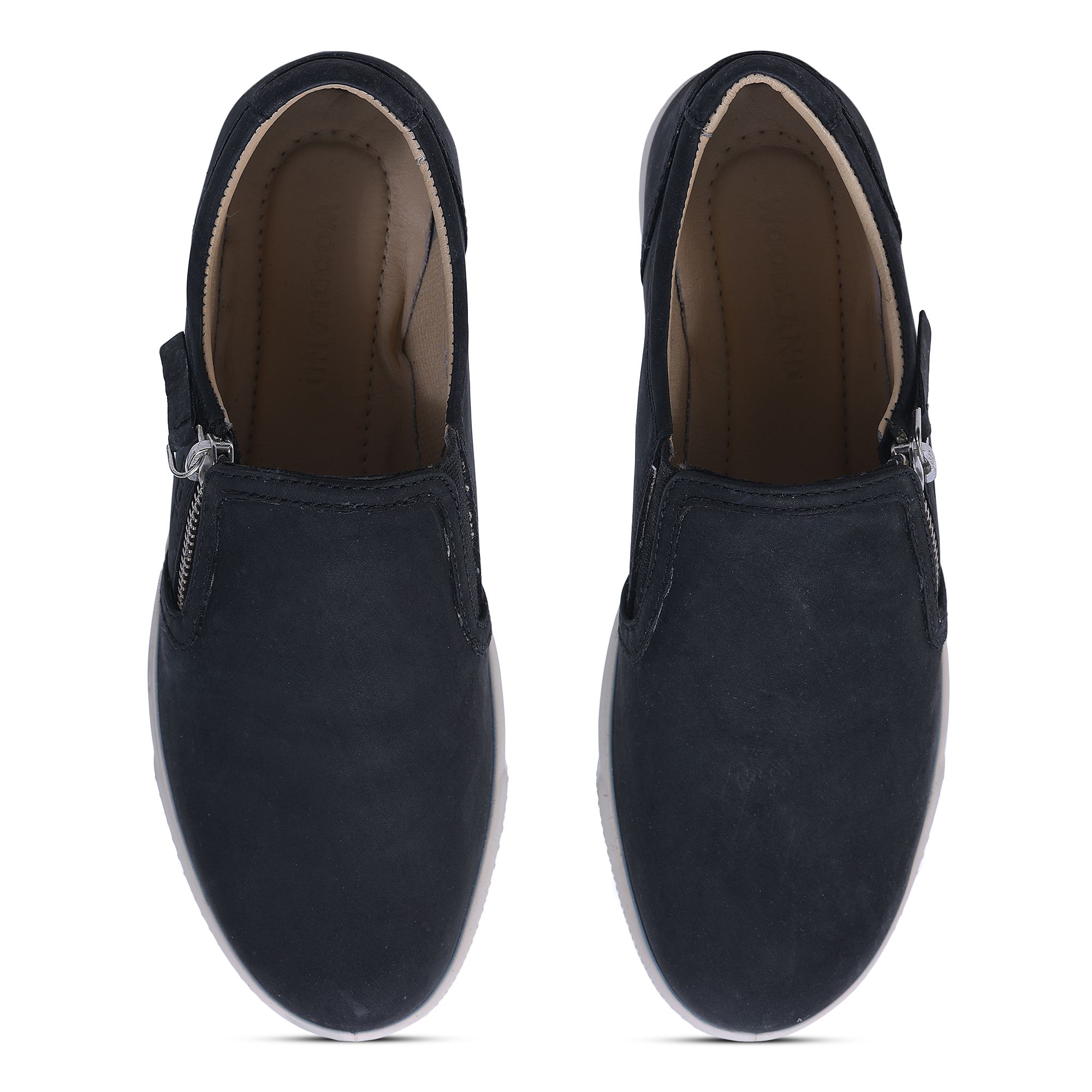 Woodland black Slip-on shoes for women