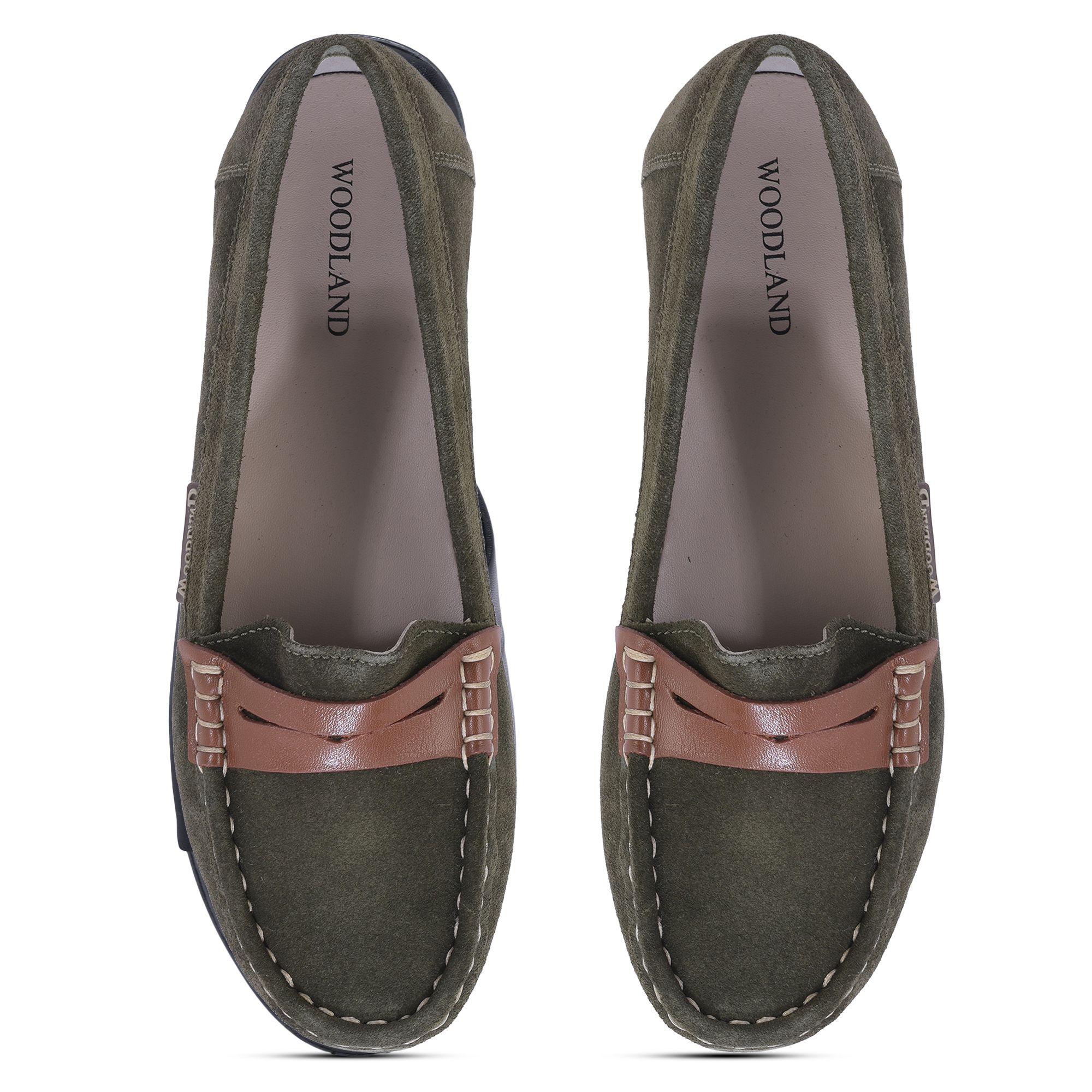 Woodland OLIVE loafers for women