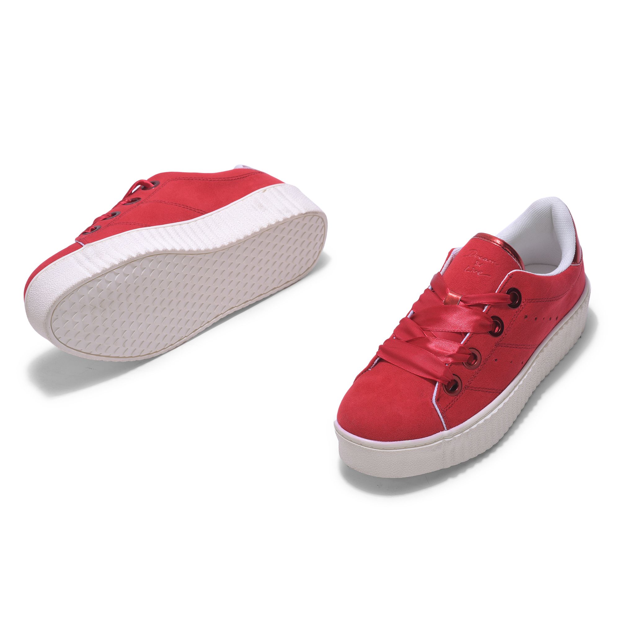 Red casual sneakers