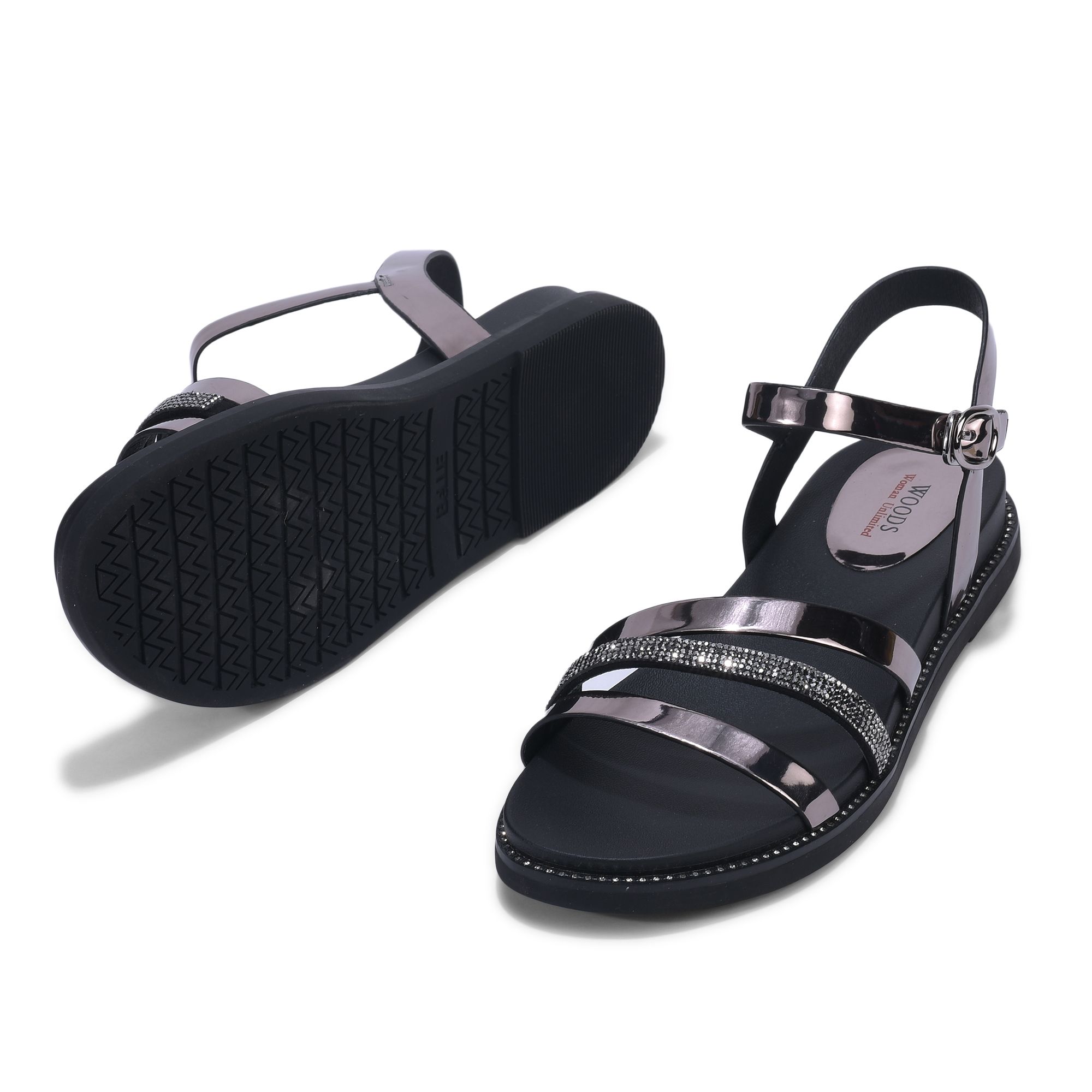 BLACK flat sandals