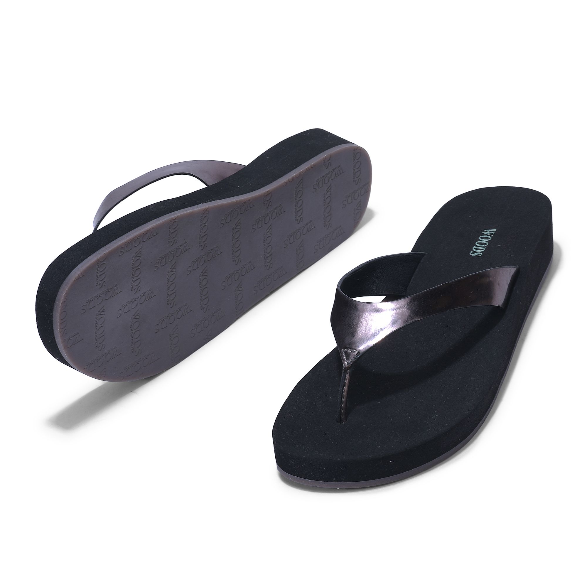 GUNMETAL flat slipper for women