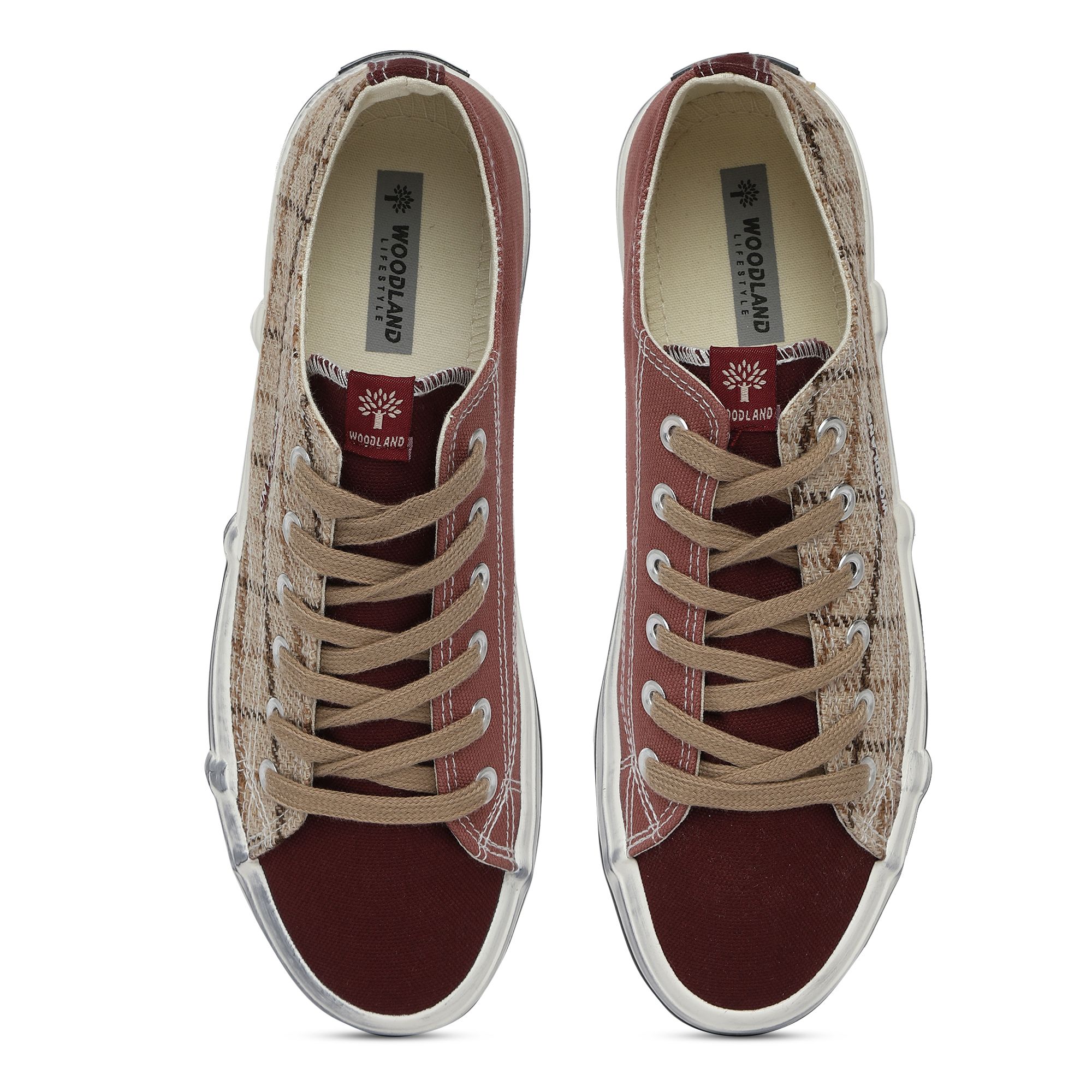 Brown/maroon Canvas shoes for women