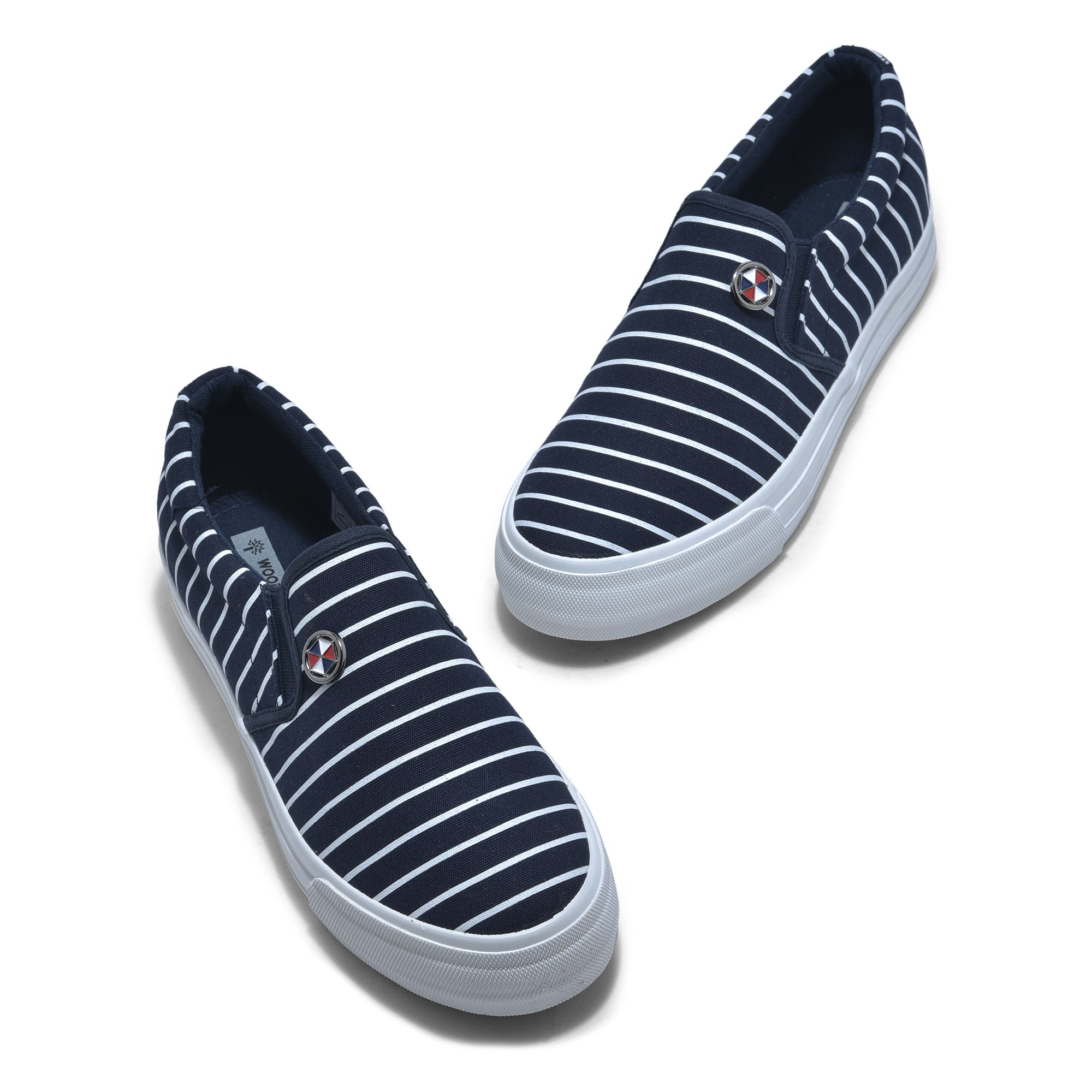 Blue slip-on shoes for women