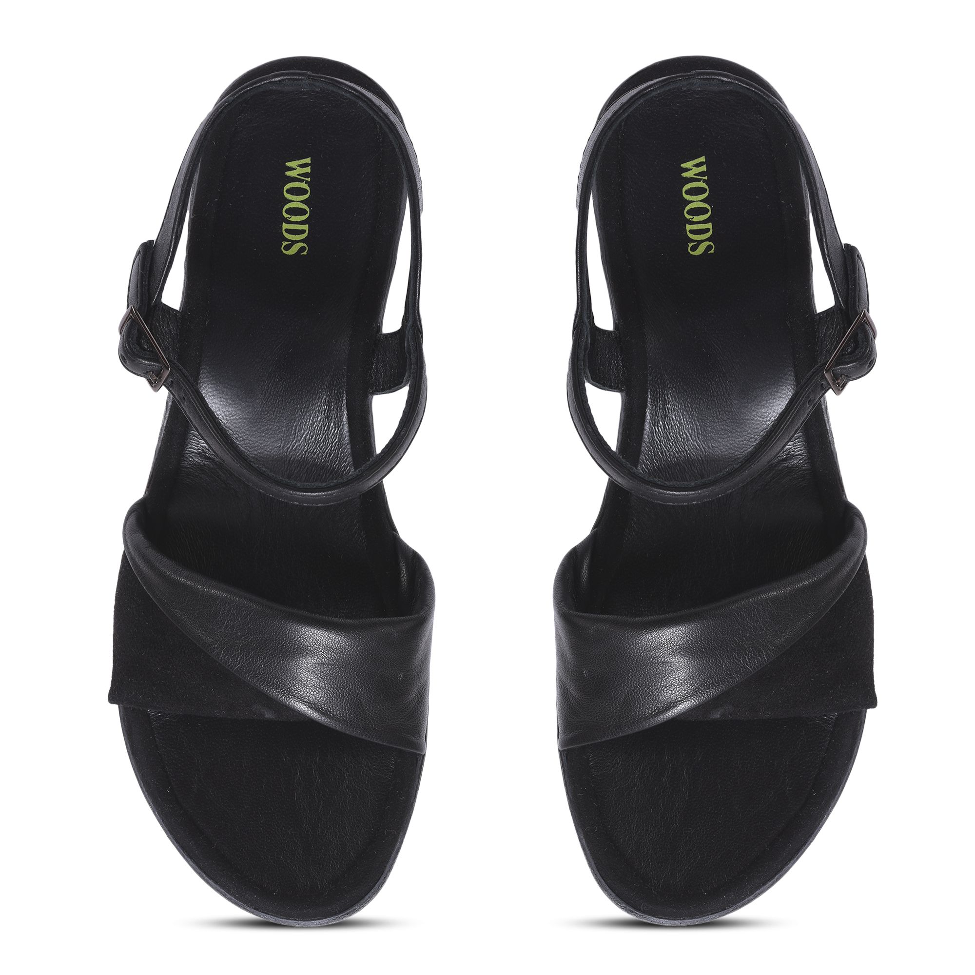 Black wedge sandal for women