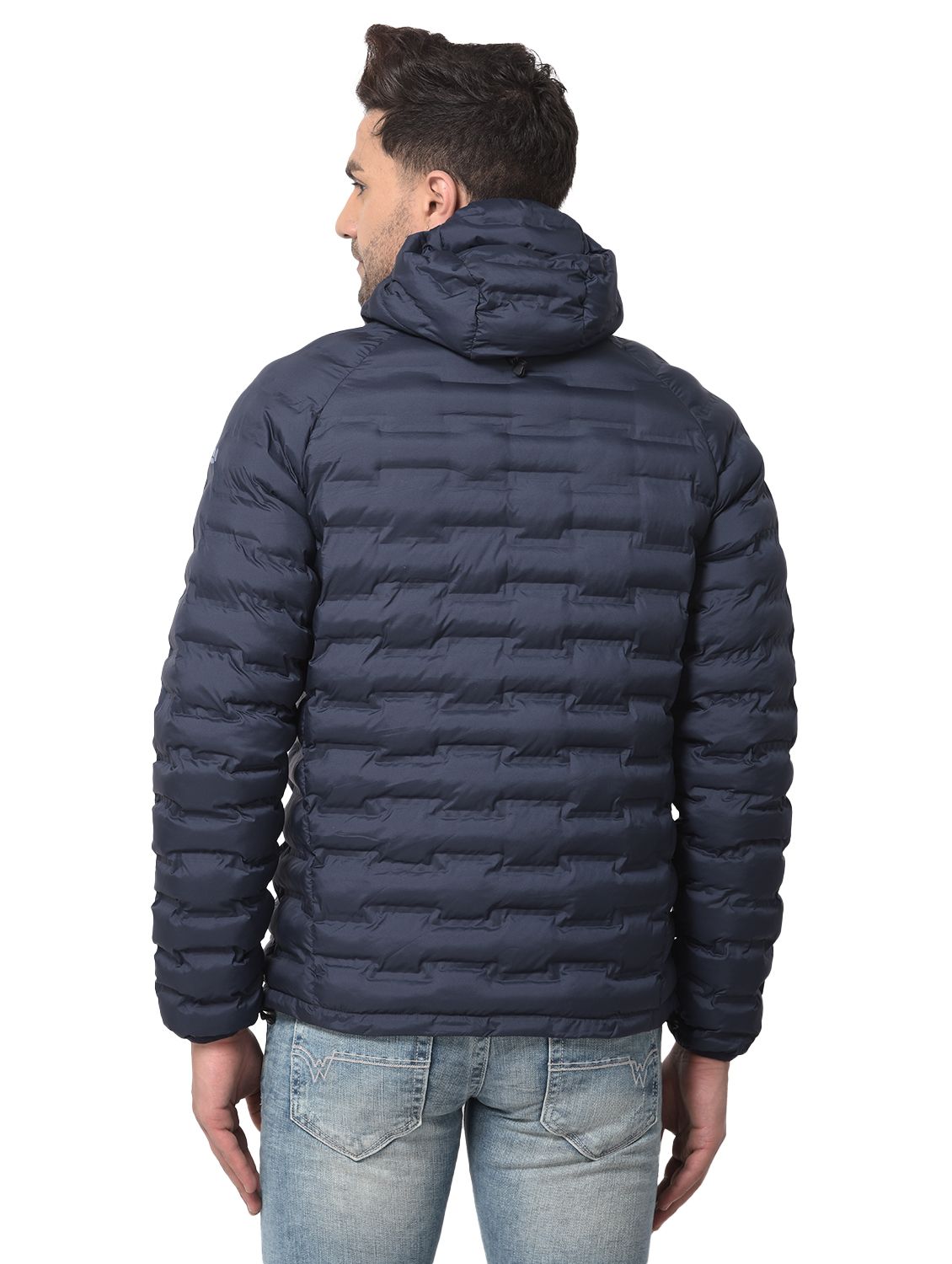 Navy quilted jacket for men