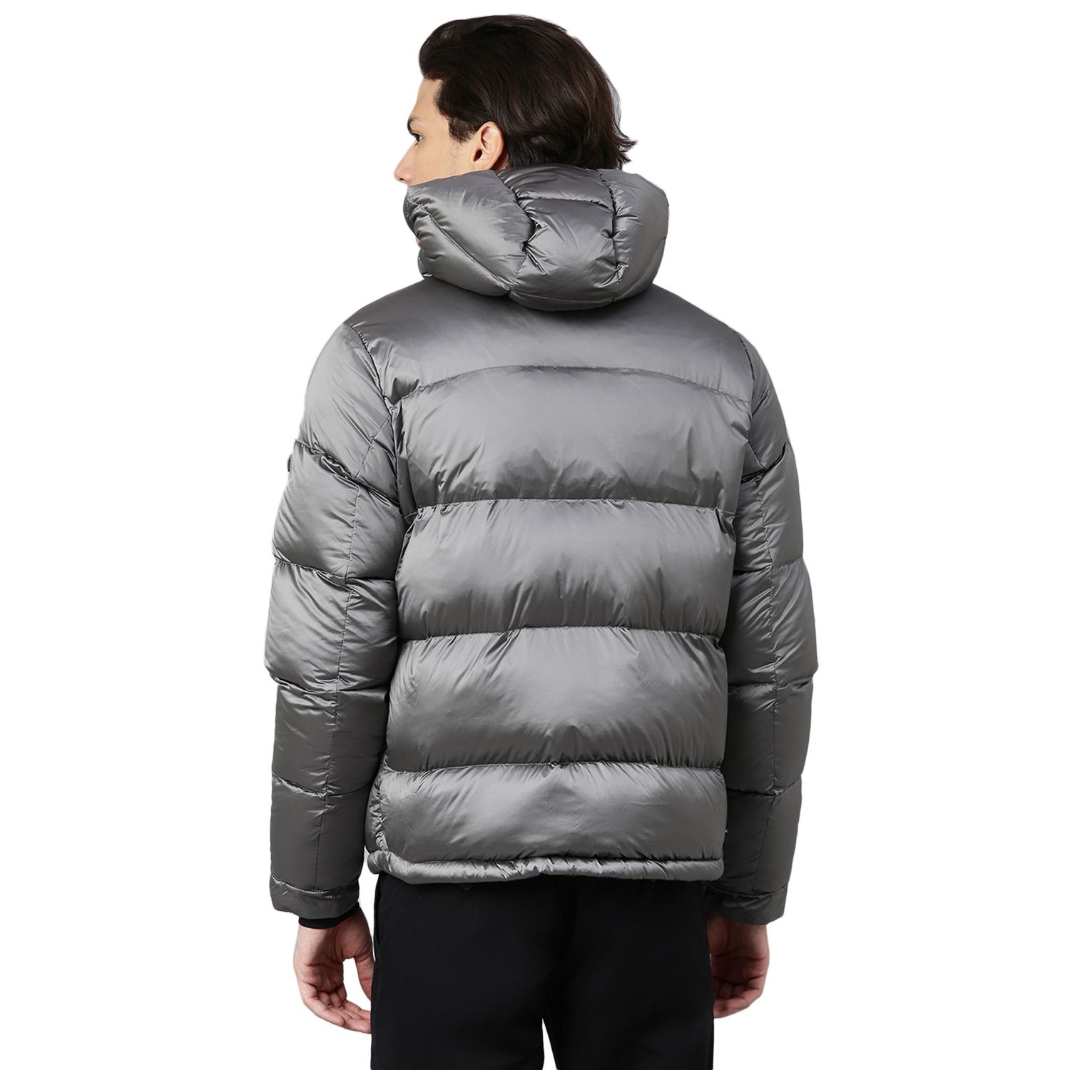 Charcoal grey down jacket for men