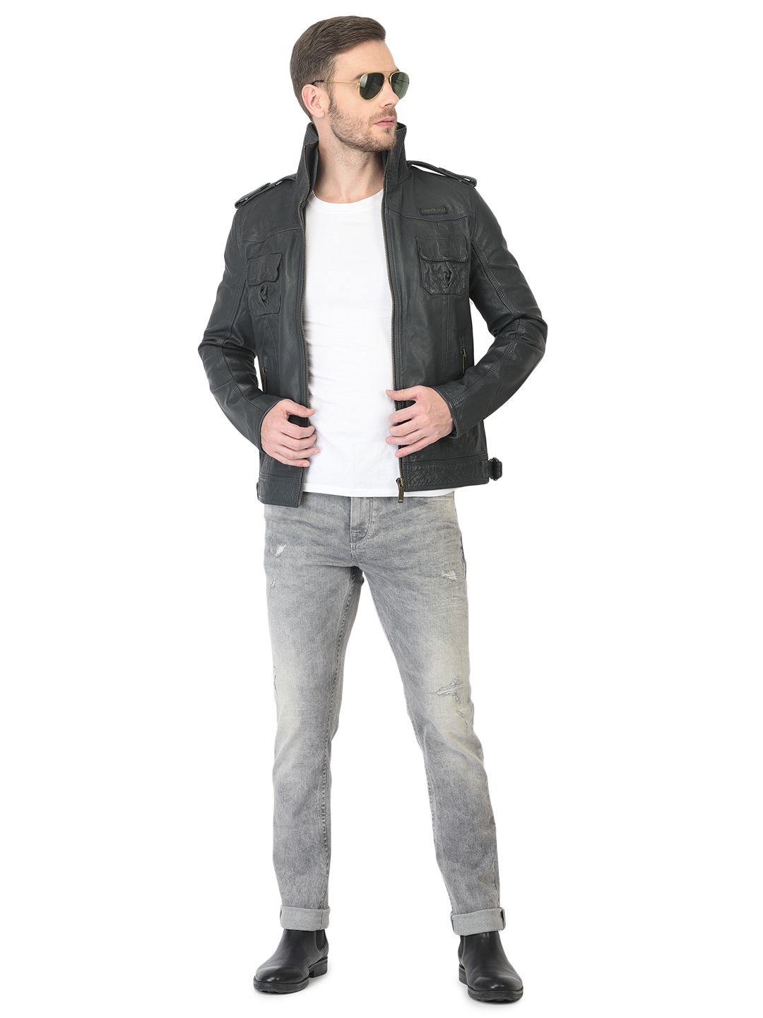Justin Bieber Blue Leather Jacket | Clearance Sale