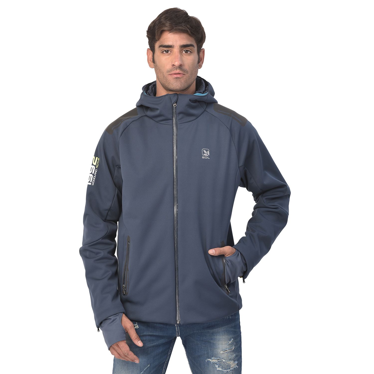Buy Woodland Navy Polyester Hooded Jacket for Men's Online @ Tata CLiQ
