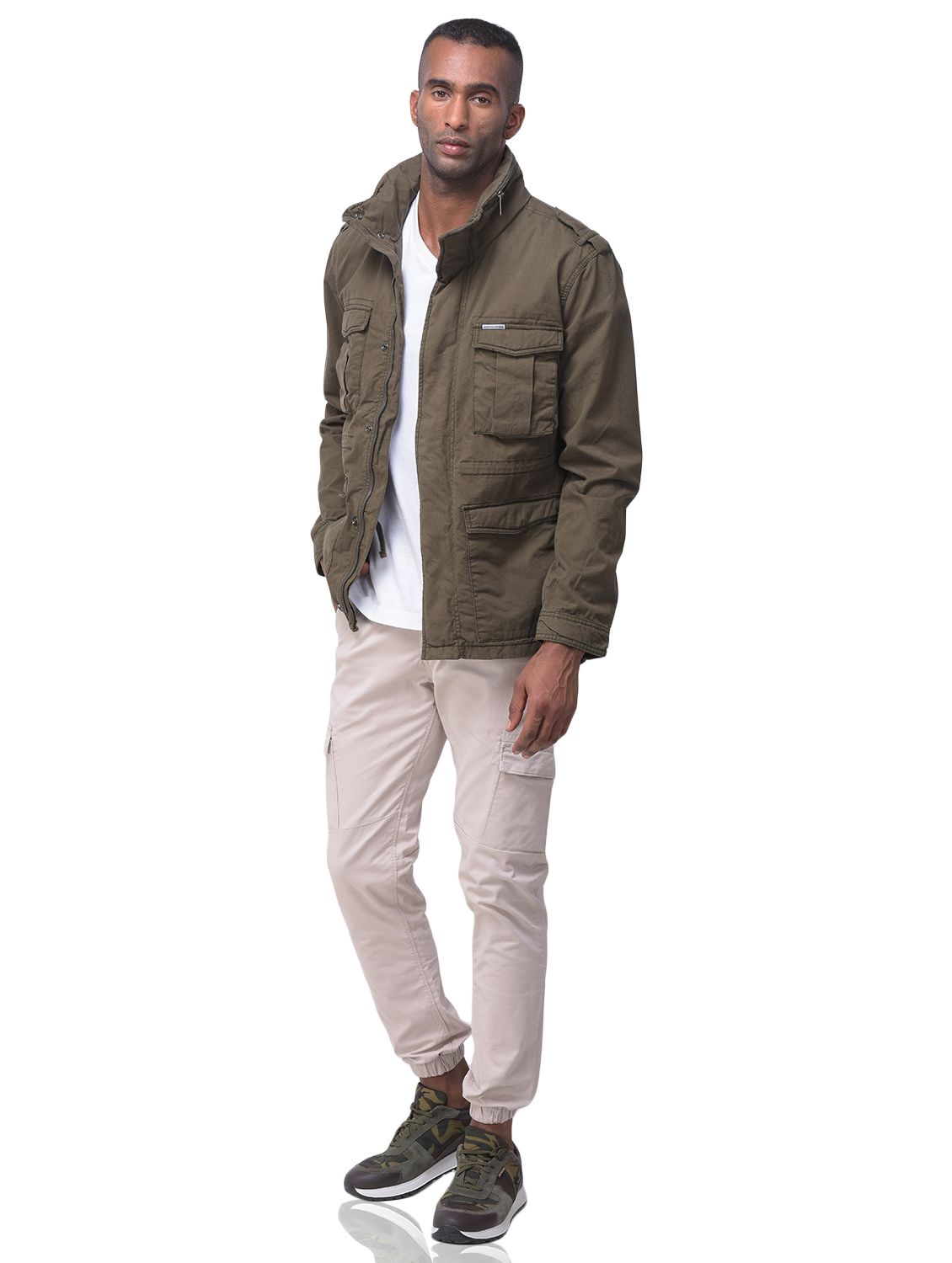 Olive washed cotton jacket