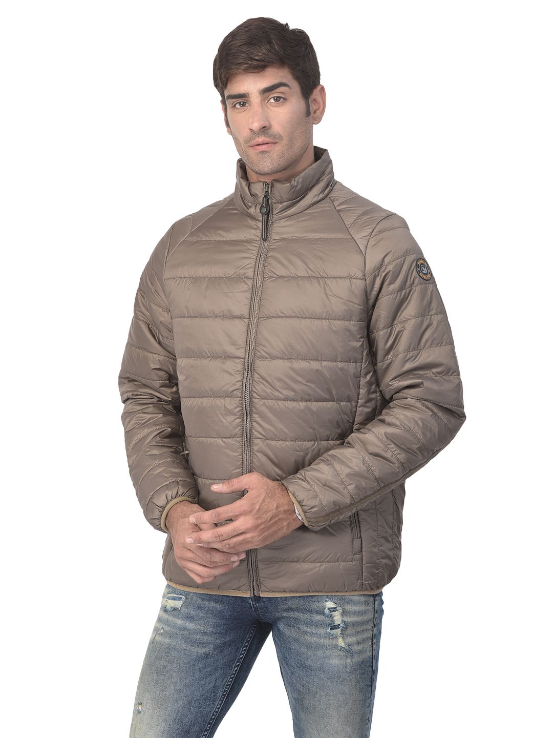 Covert green quilted jacket
