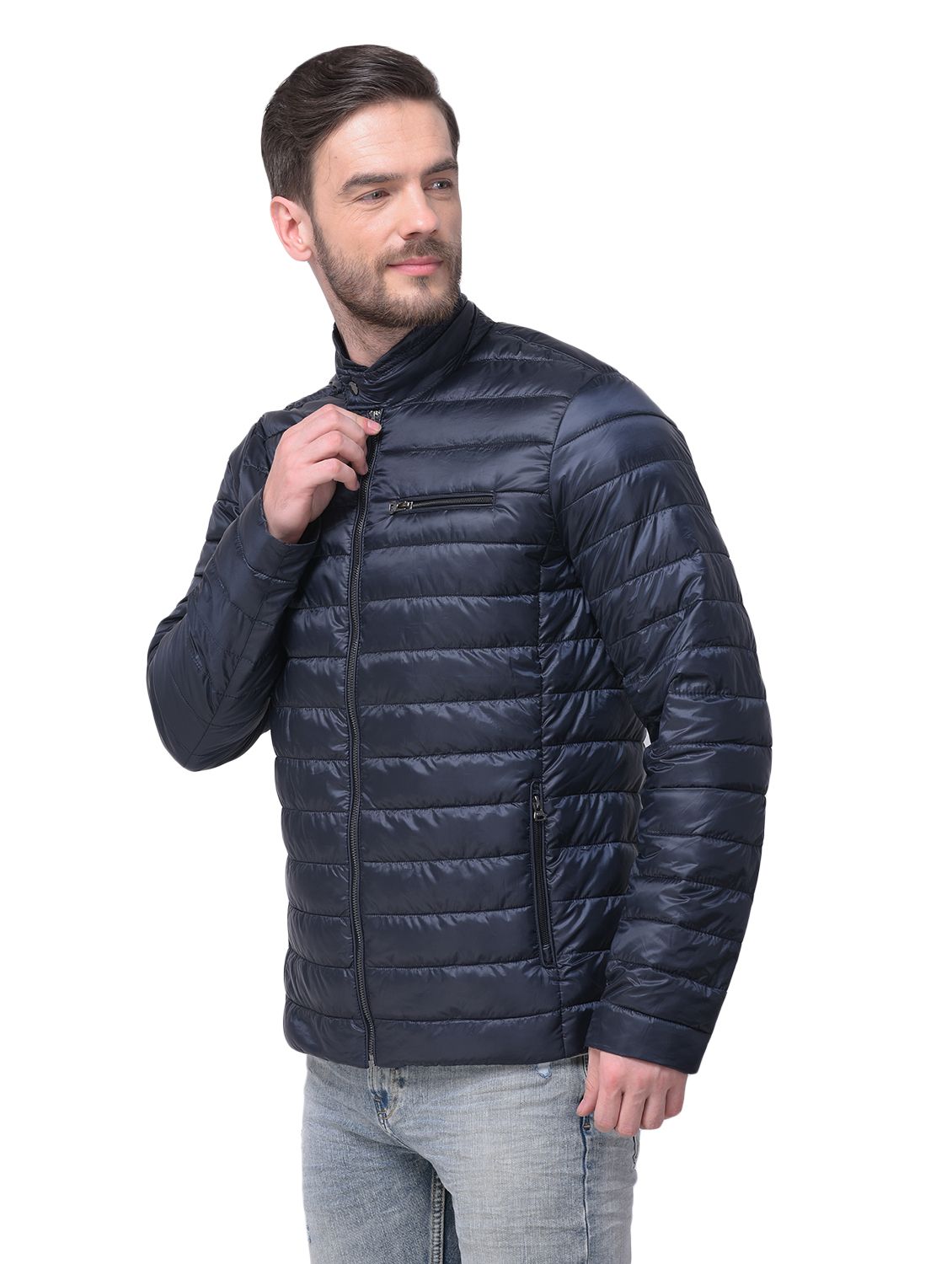 Navy quilted jacket