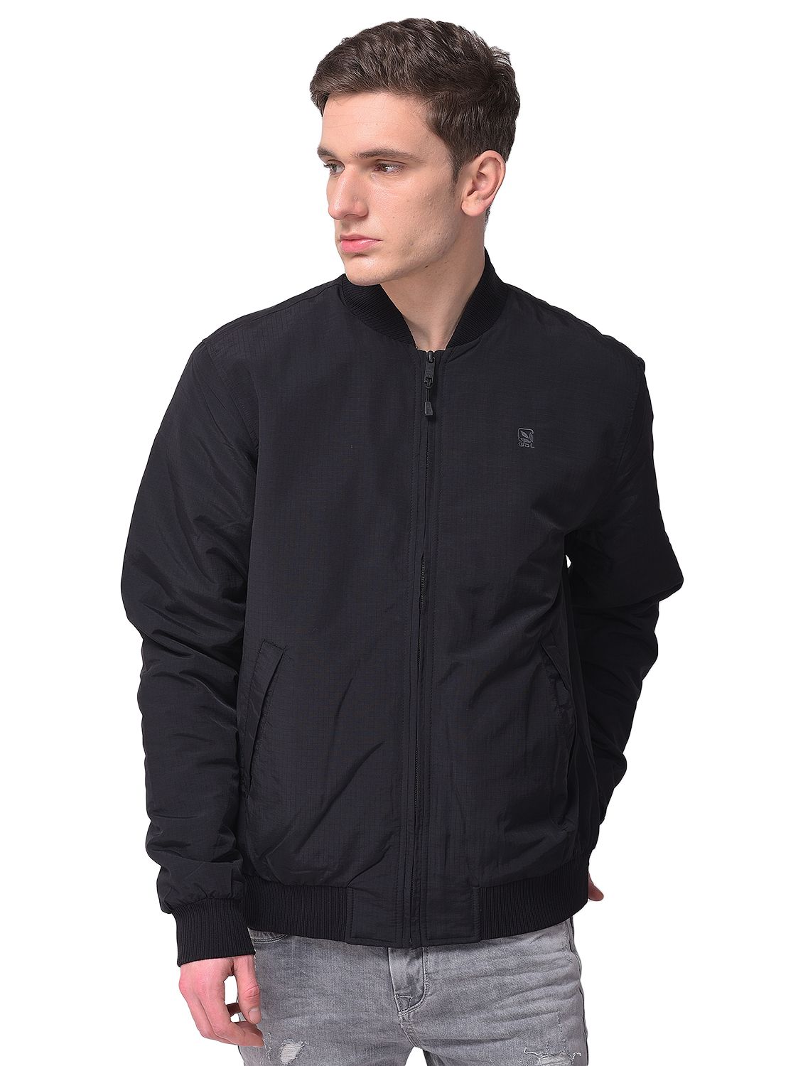 Black Bomber jacket for men