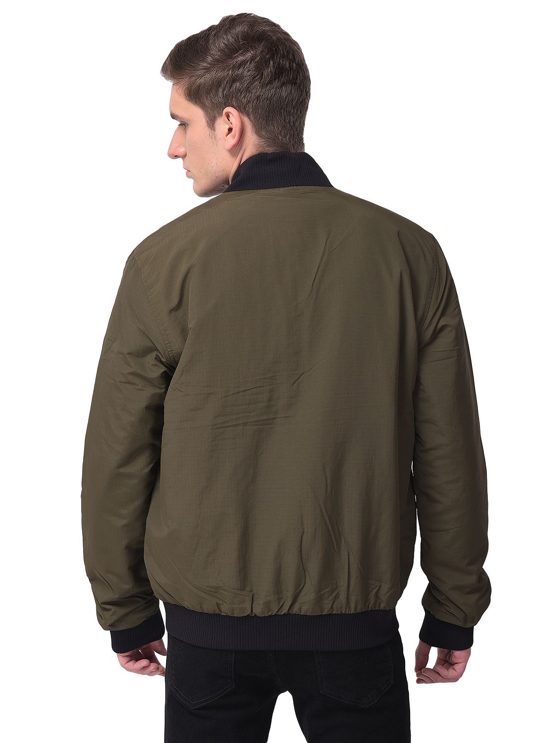 Olive night bomber jacket for men