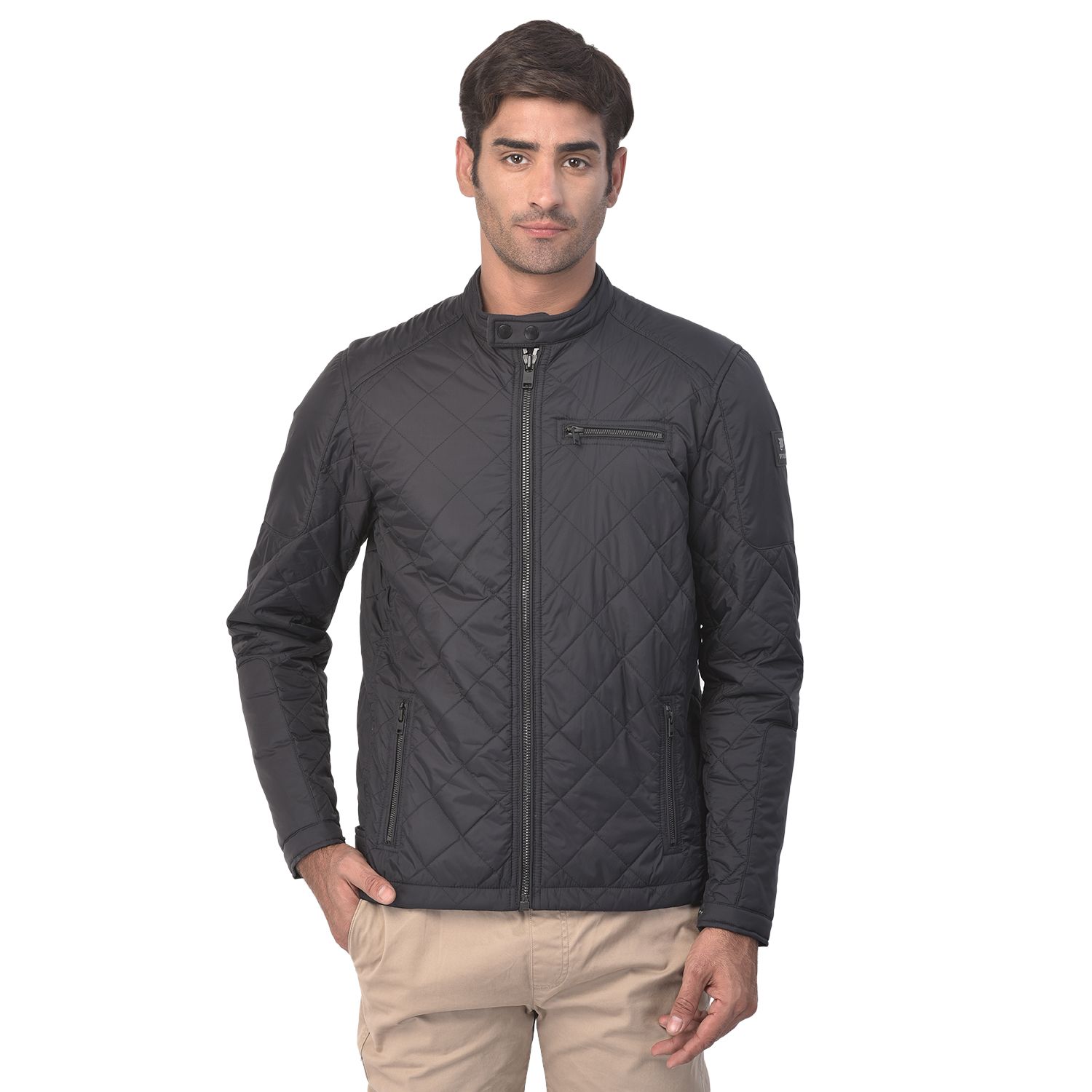 Black Reversible Borg Quilted Jacket | Oxendales