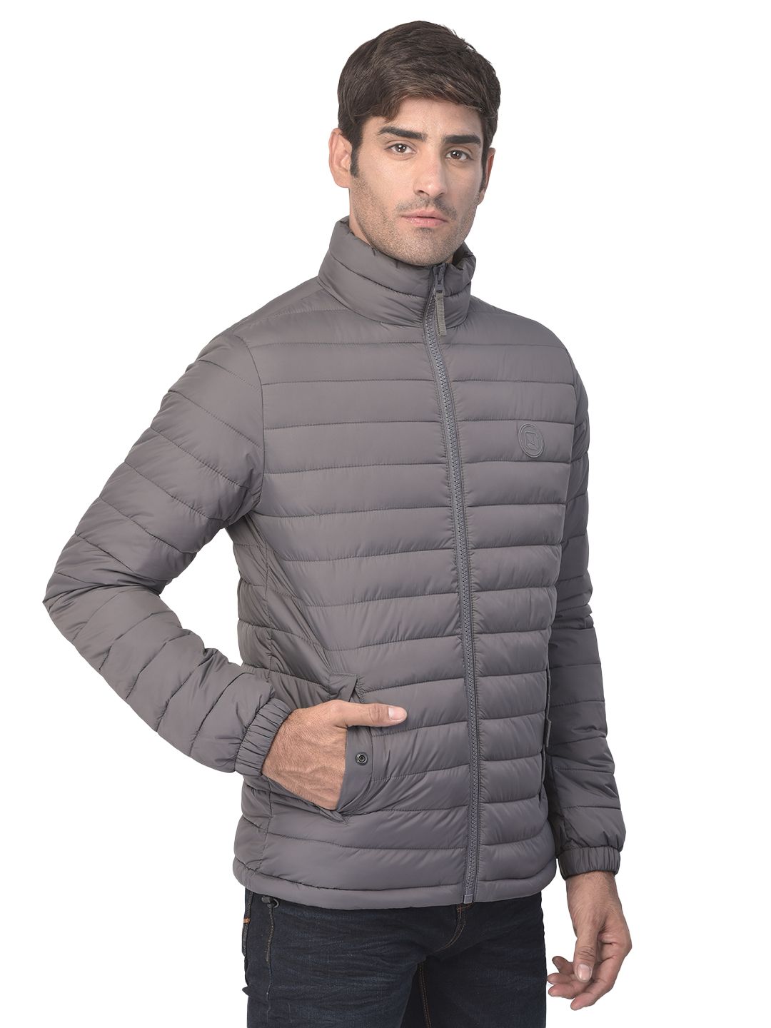 Grey quilted jacket