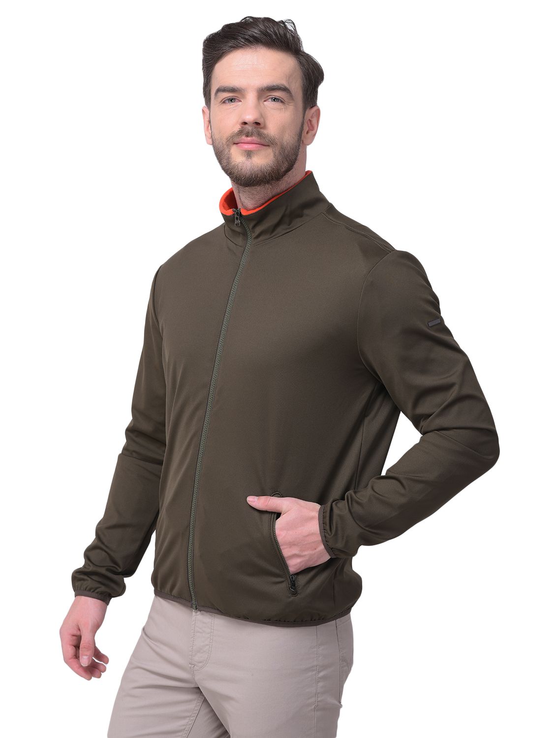 Olive long-sleeves lightweight jacket