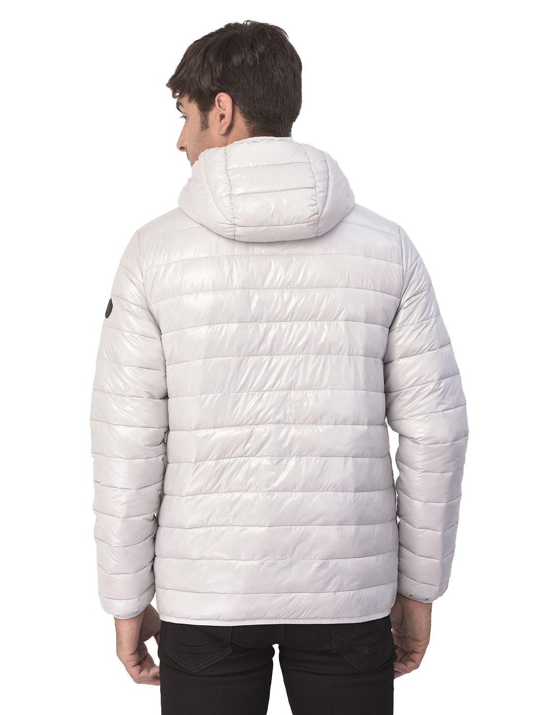Silver grey quilted jacket for men