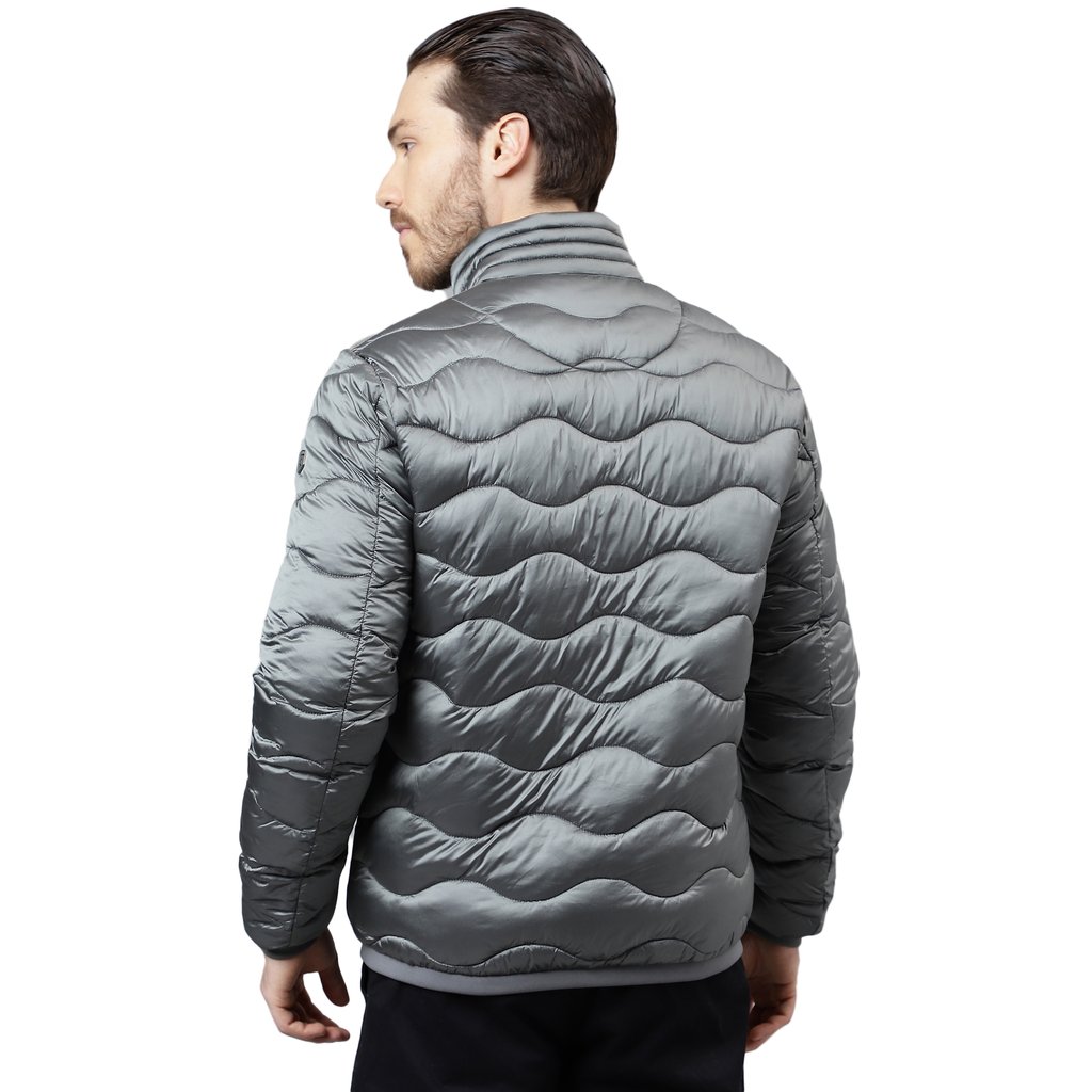 Metallic Grey Quilted Jacket