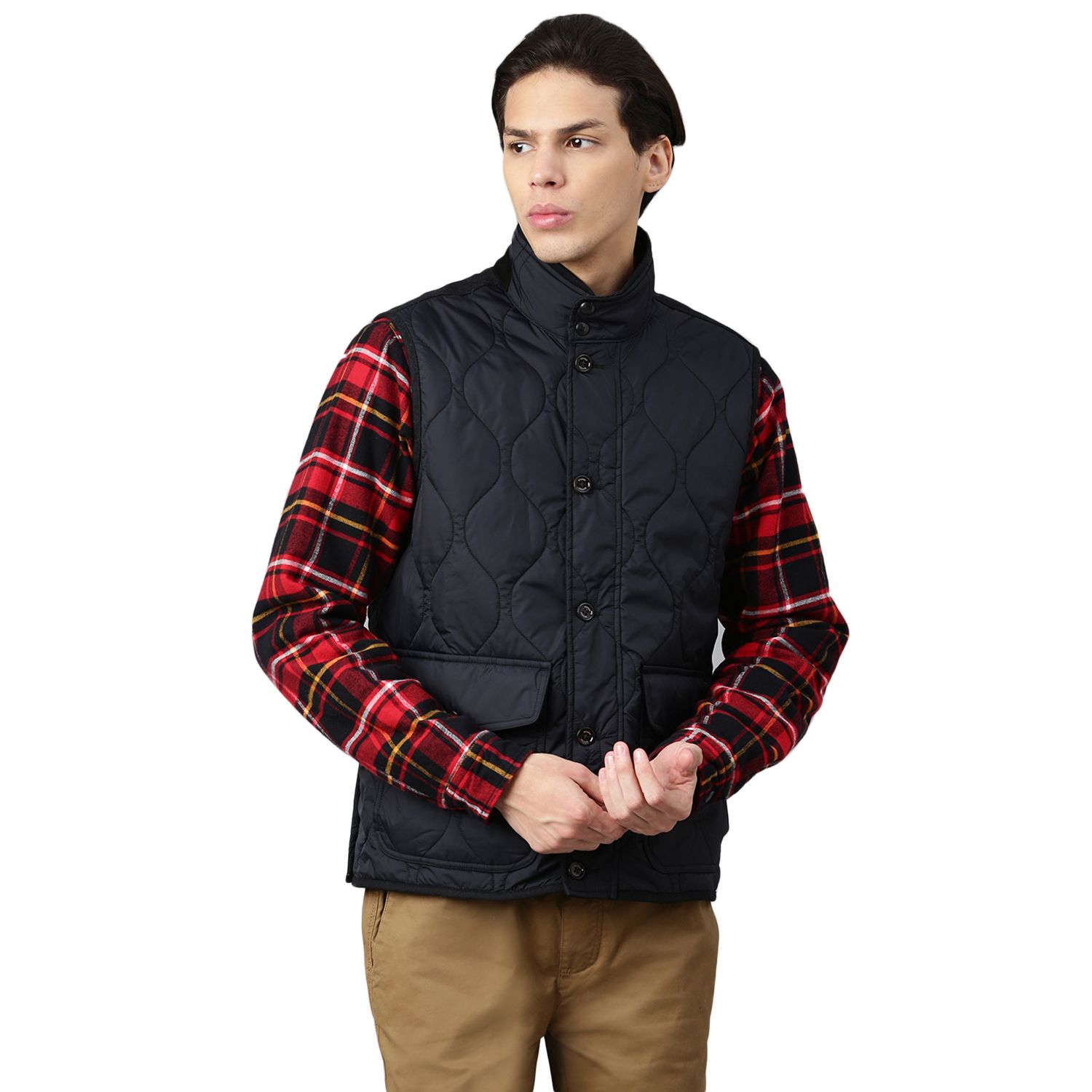 Buy Woodland Royal Blue Sleeveless Quilted Jacket for Men Online @ Tata CLiQ