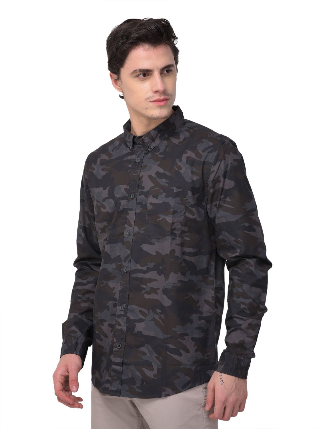 Camouflage grey shirt for men