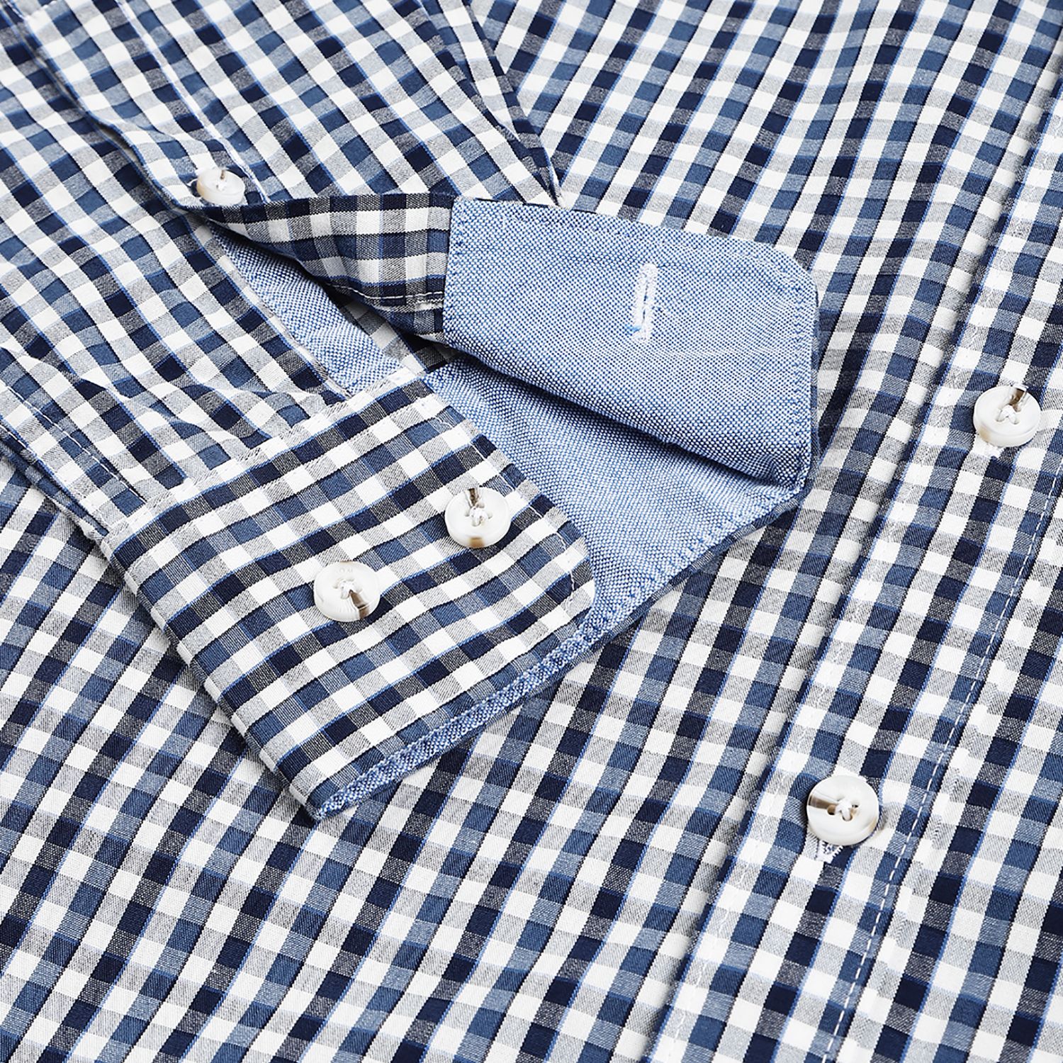 White/Navy Check shirt for men