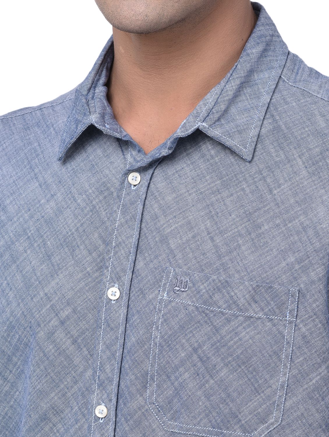 Denim blue long sleeves shirt