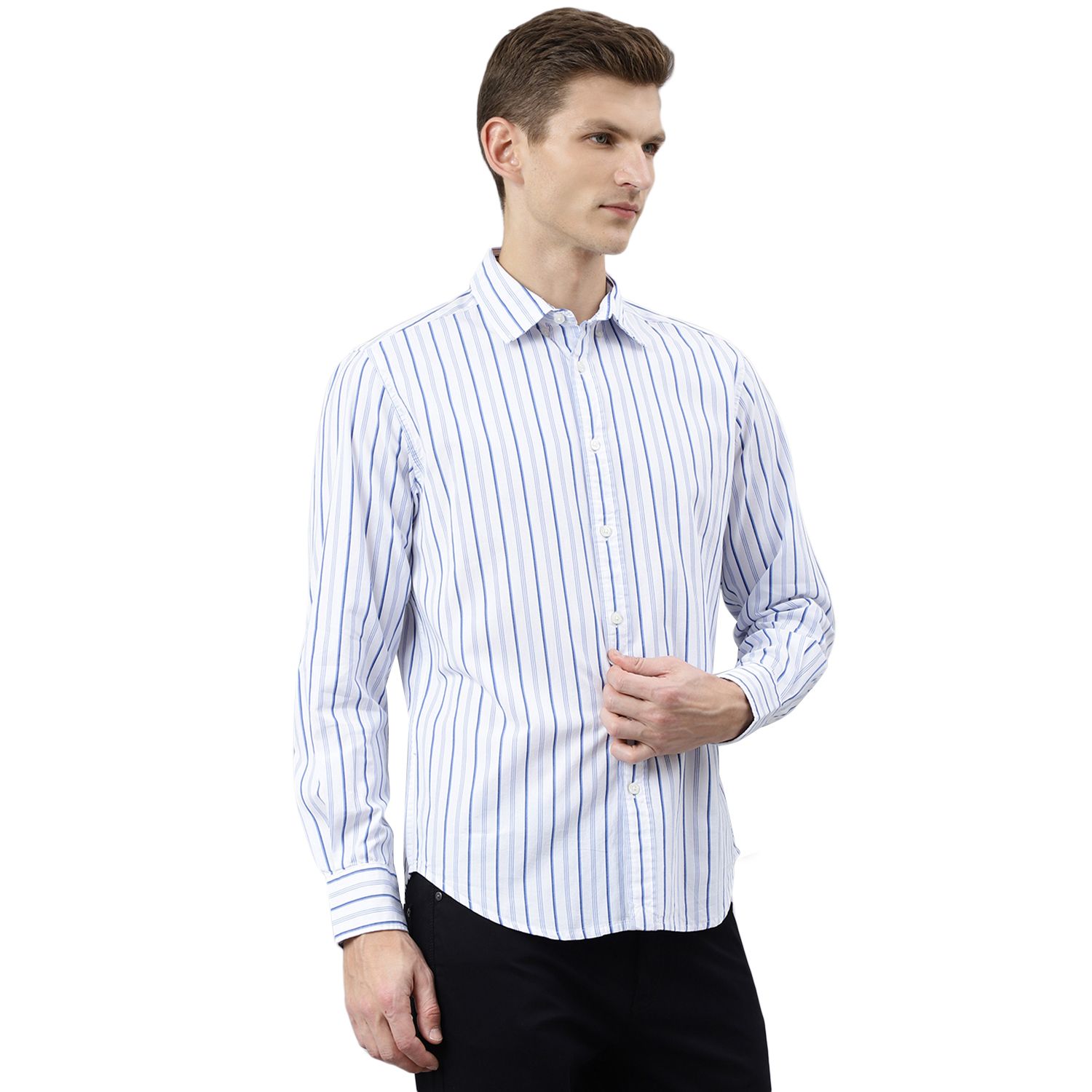 White/Blue Stripe shirt for men