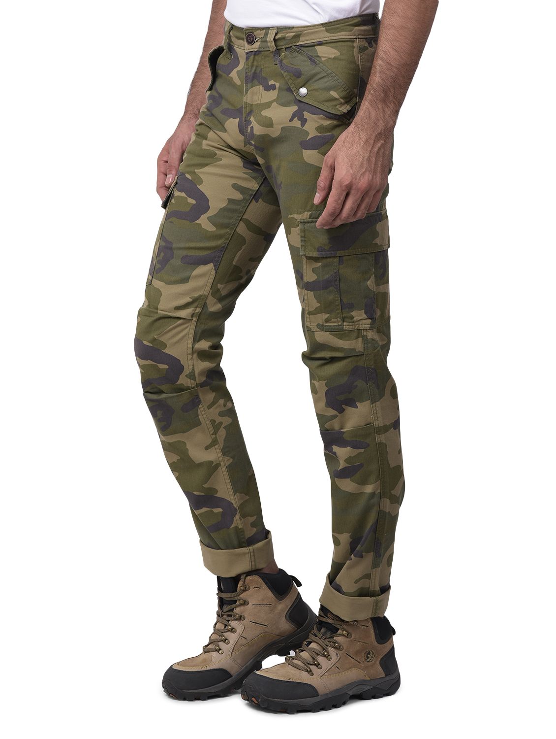 Camouflage green cargo pants