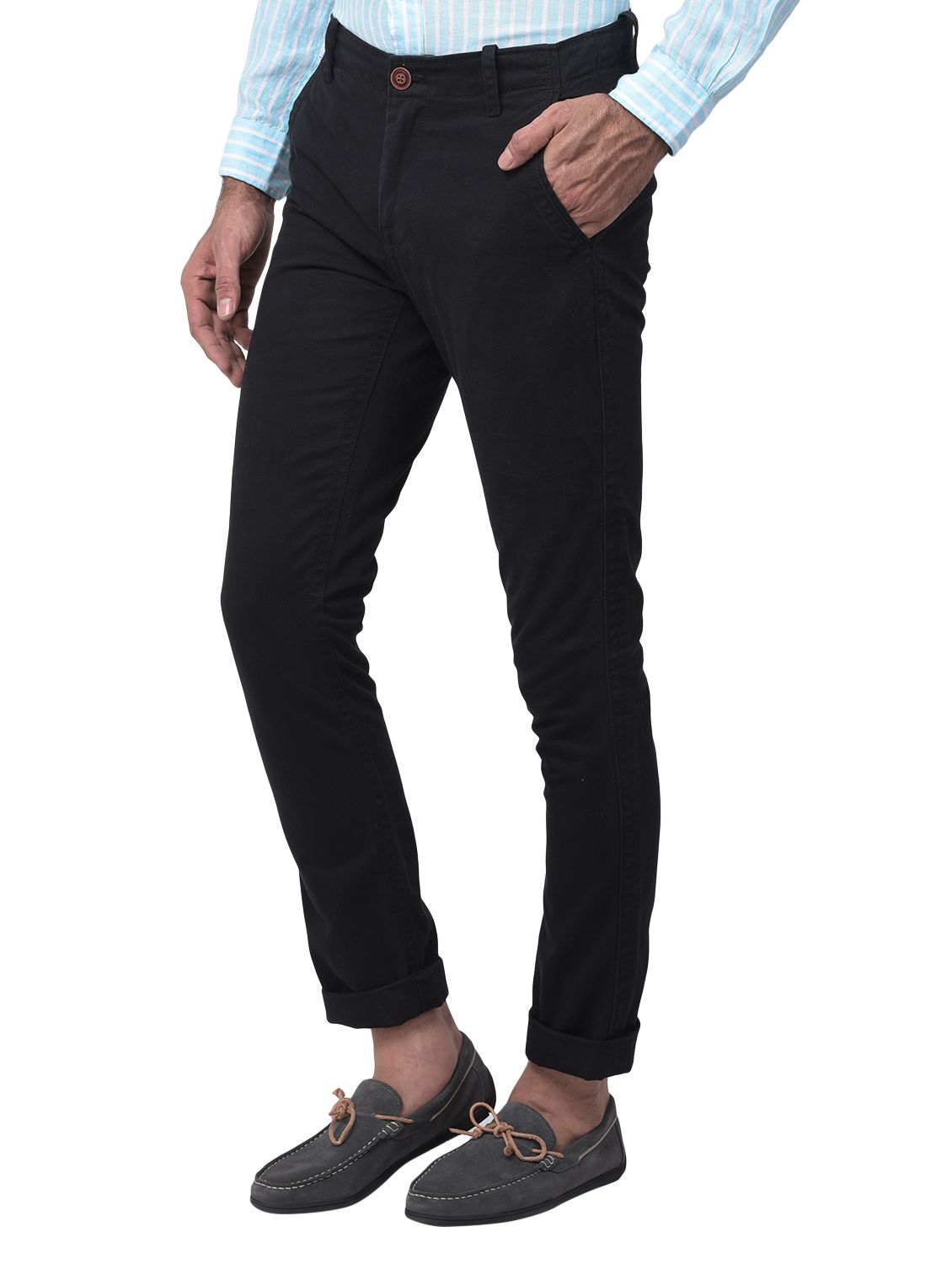 GRAPHITE/BLUE chino trousers for men