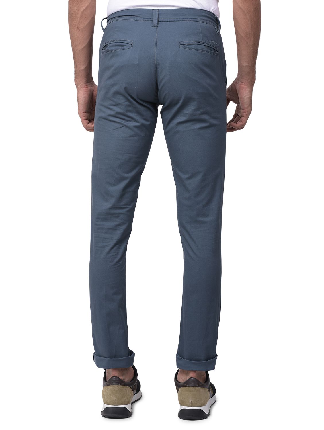 Indian teal chino trousers for men