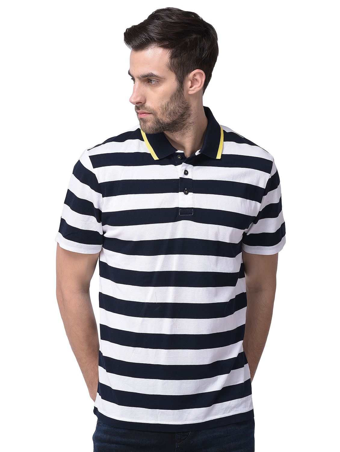 Navy and white t-shirt for men